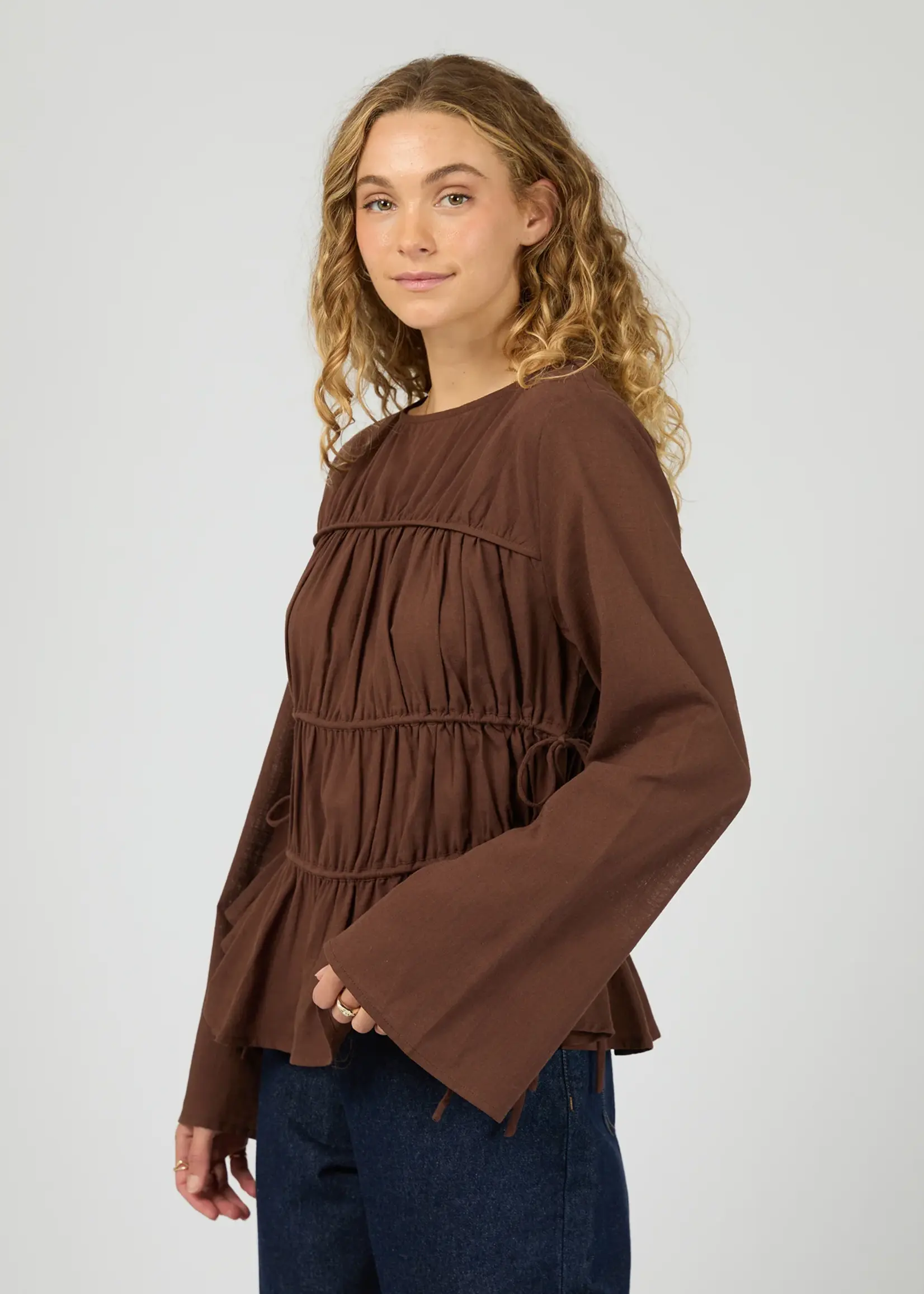 All About Eve Lou Lou Tie Top - Brown
