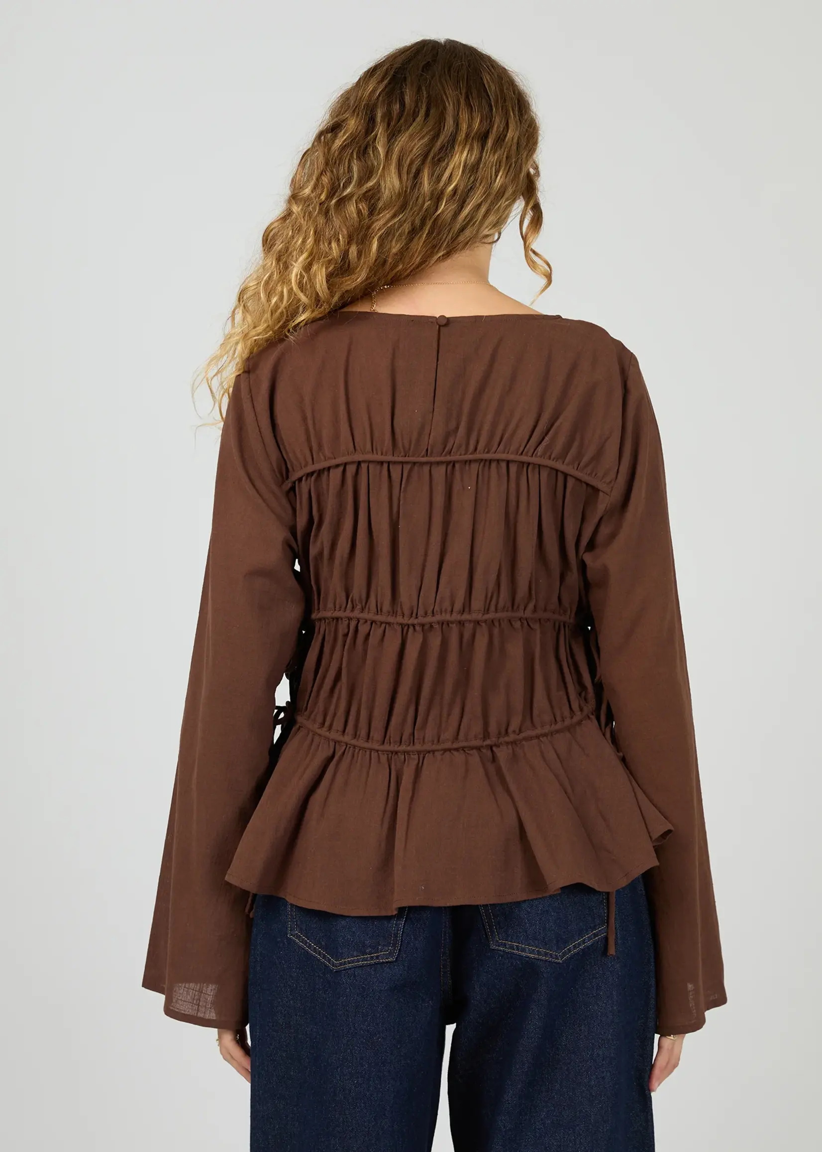 All About Eve Lou Lou Tie Top - Brown
