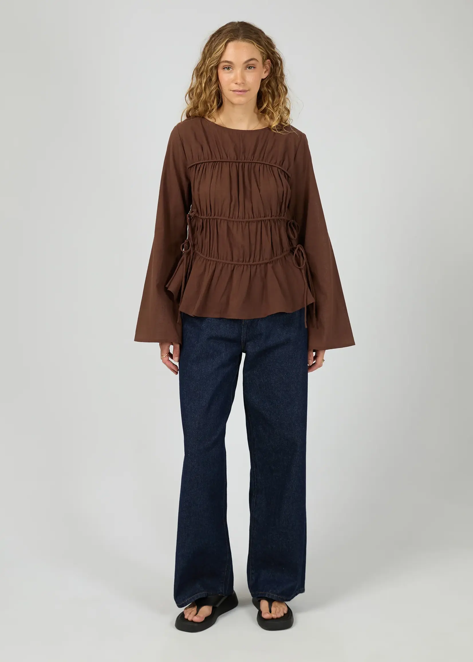 All About Eve Lou Lou Tie Top - Brown