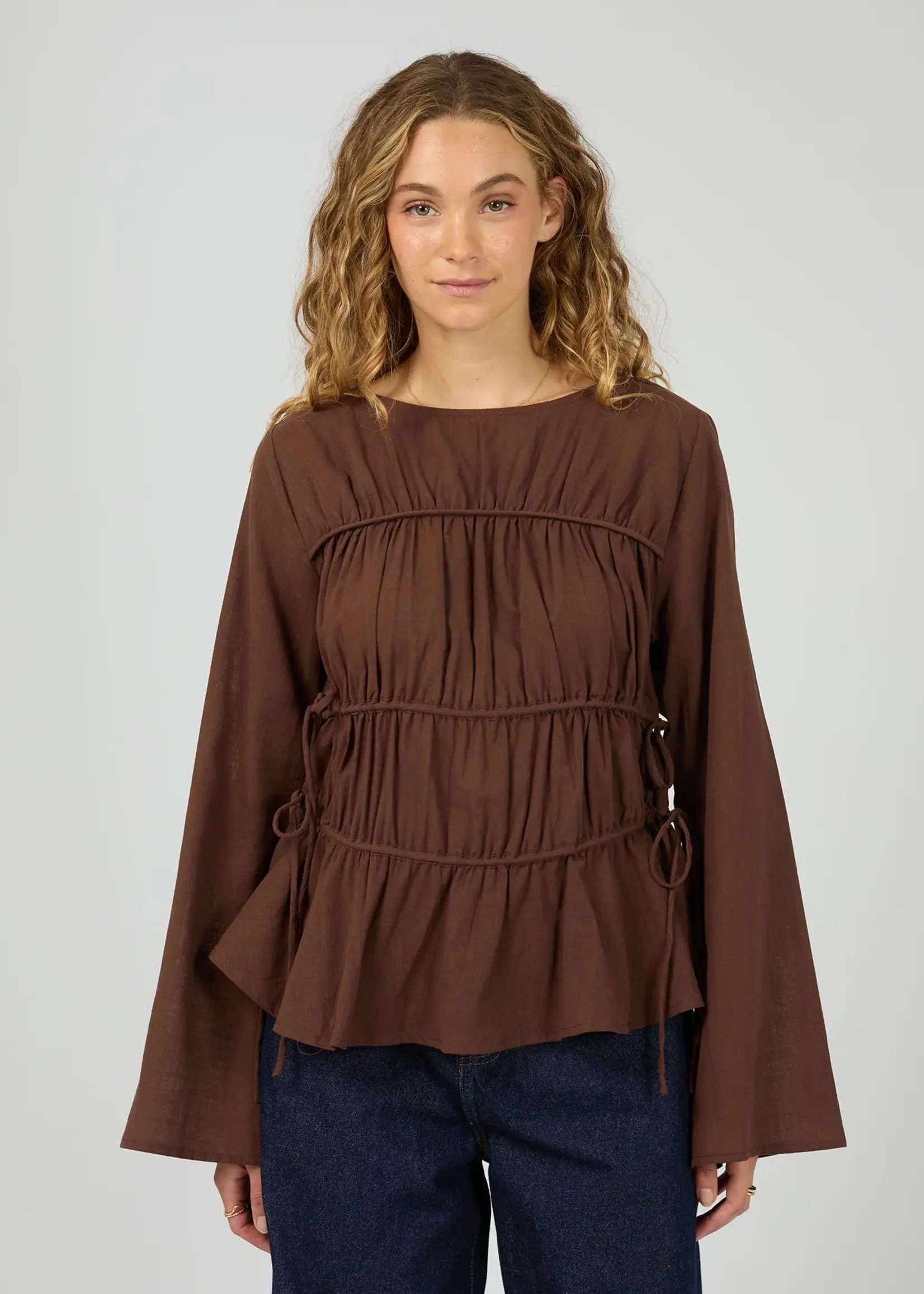 All About Eve Lou Lou Tie Top - Brown