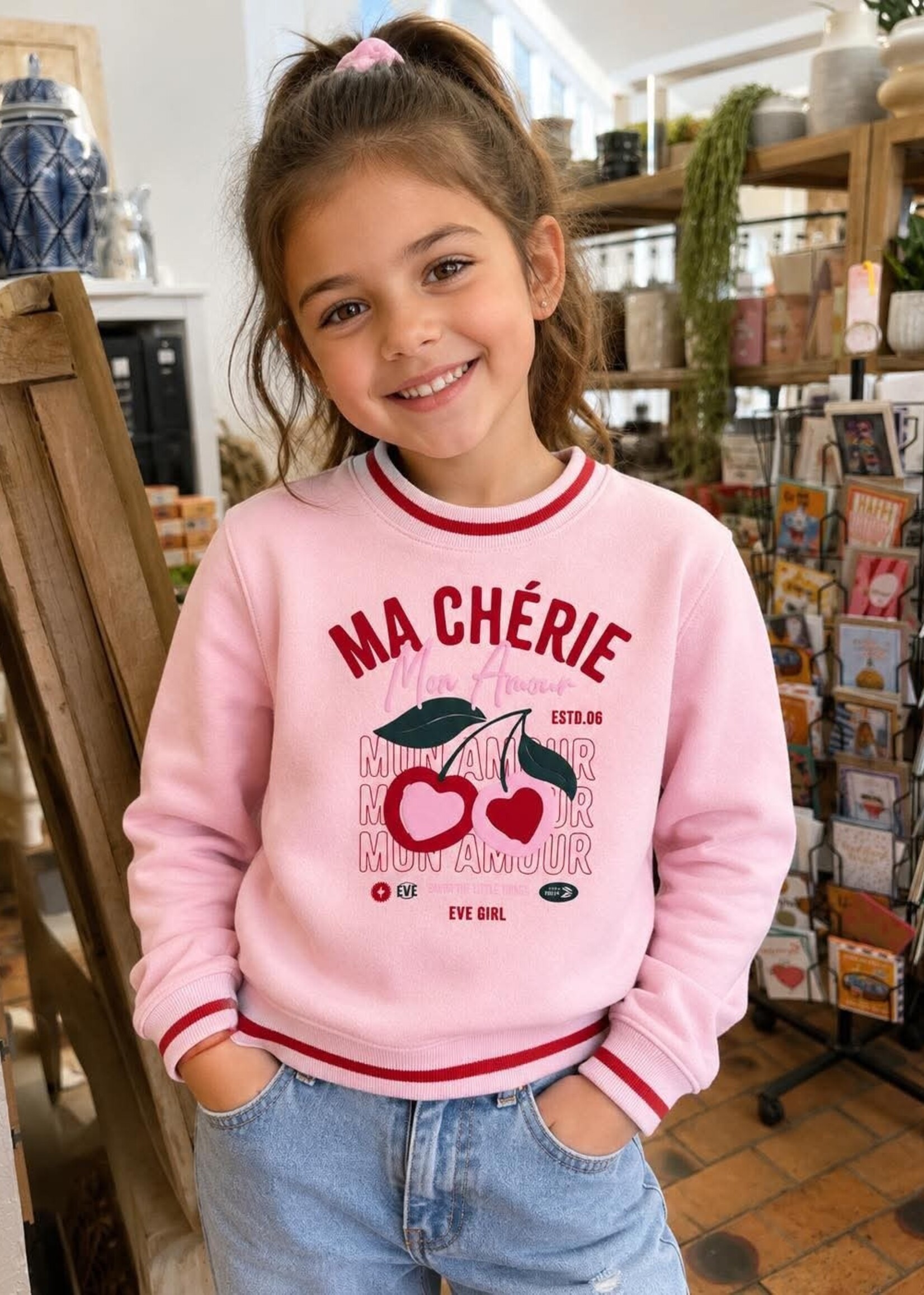 All About Eve Cherry Hearts Crew - Pink