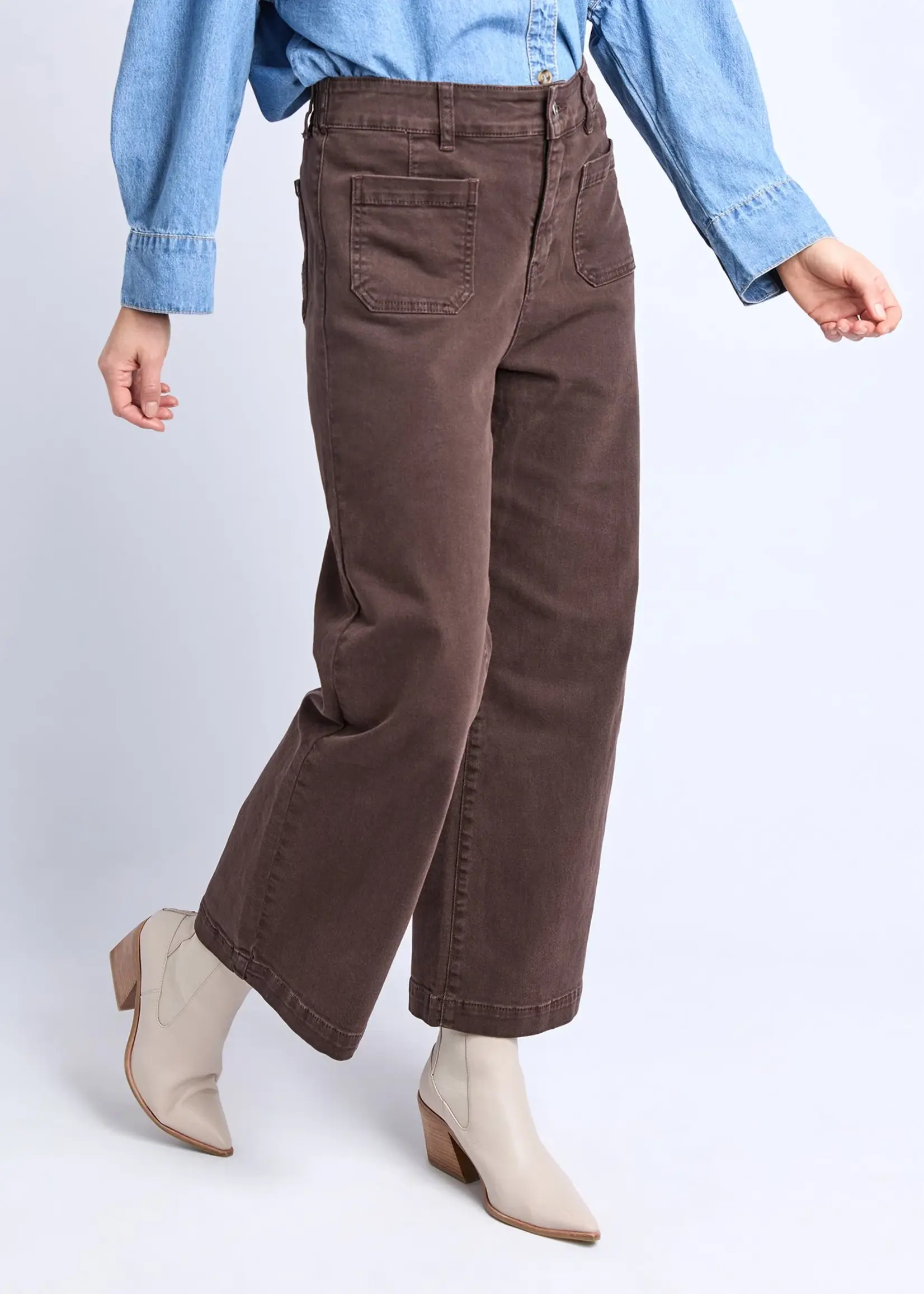 Elm Lifestyle Delphi Front Pocket Jean - Chocolate