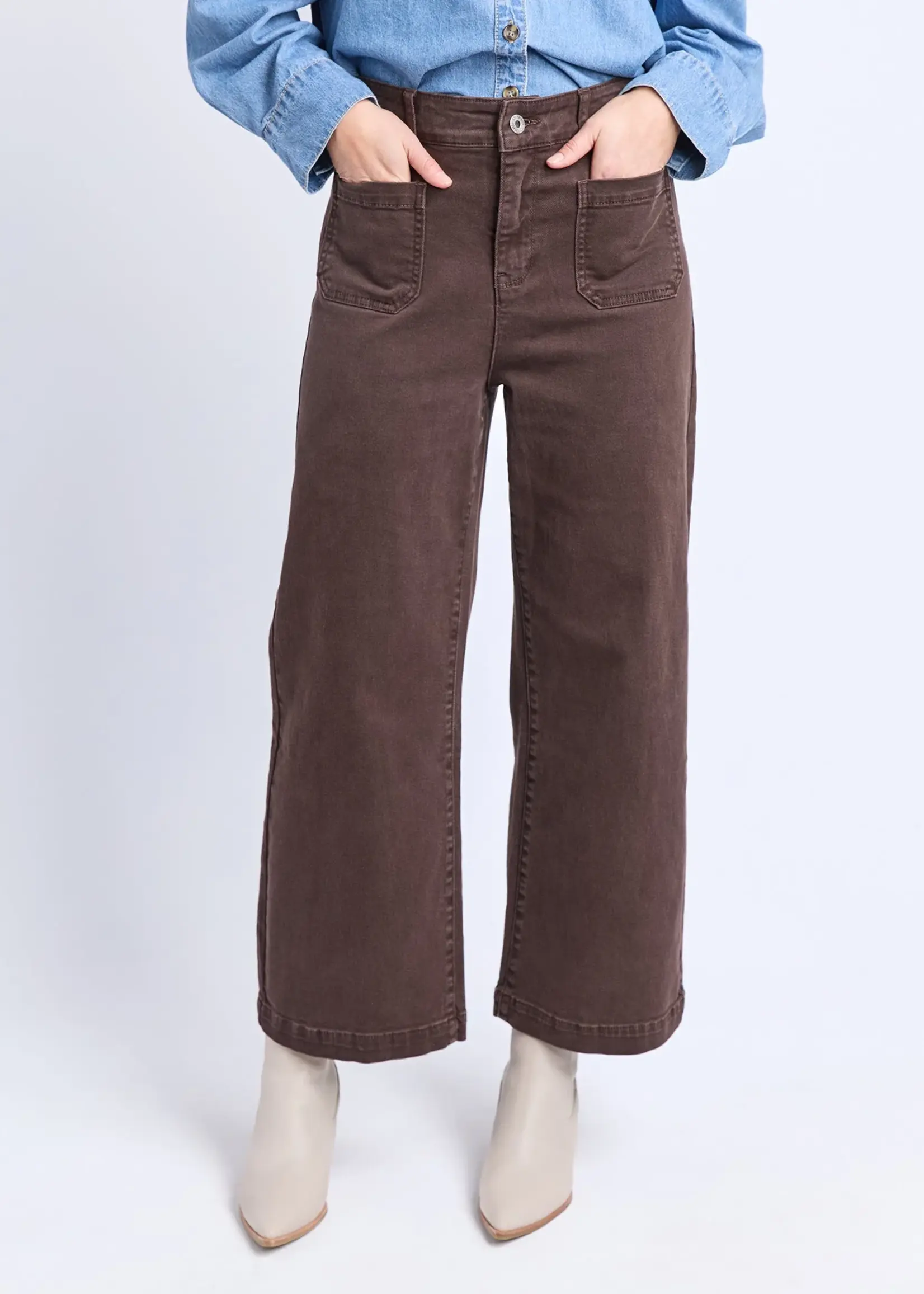 Elm Lifestyle Delphi Front Pocket Jean - Chocolate