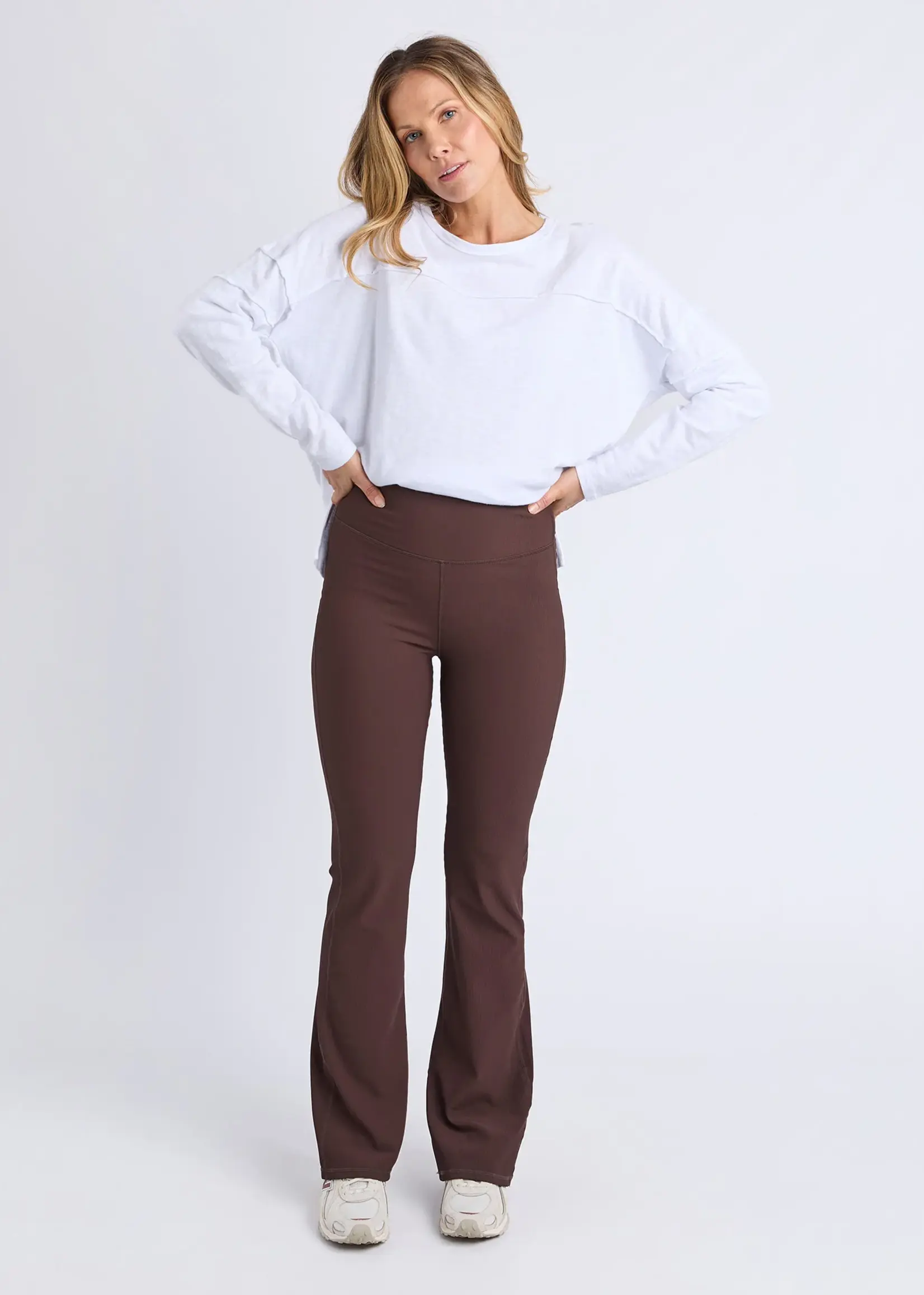 Foxwood Luxe Rib Pant - Coffee