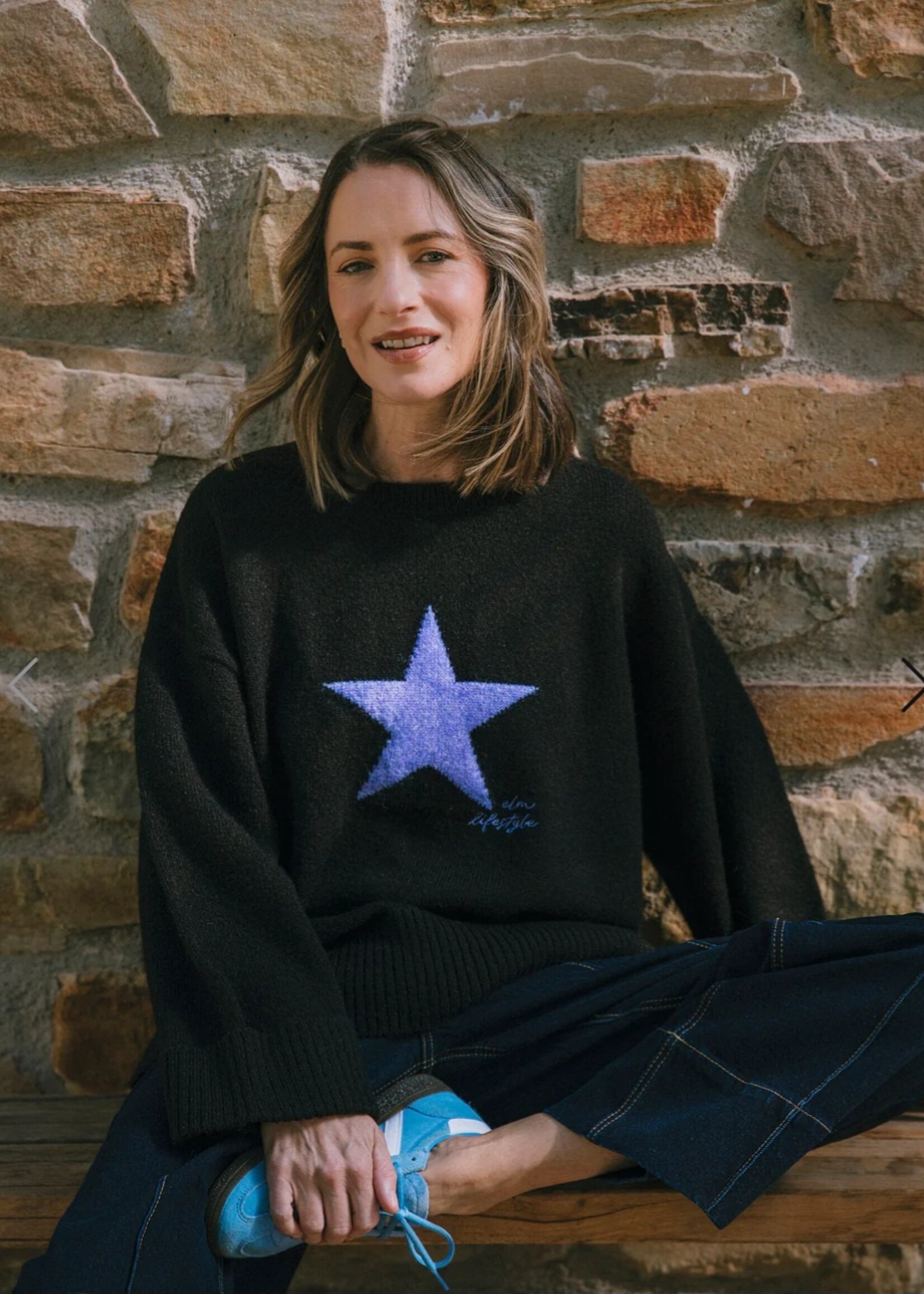 Elm Lifestyle Star Intarsia Knit Black