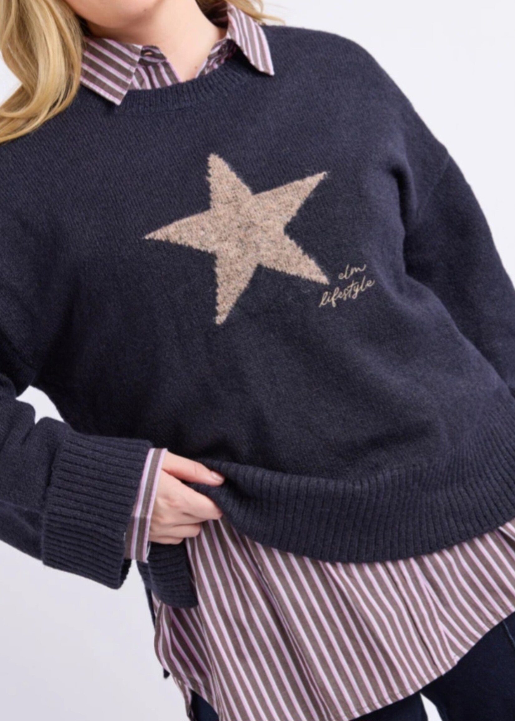 Elm Lifestyle Star Intarsia Knit Navy