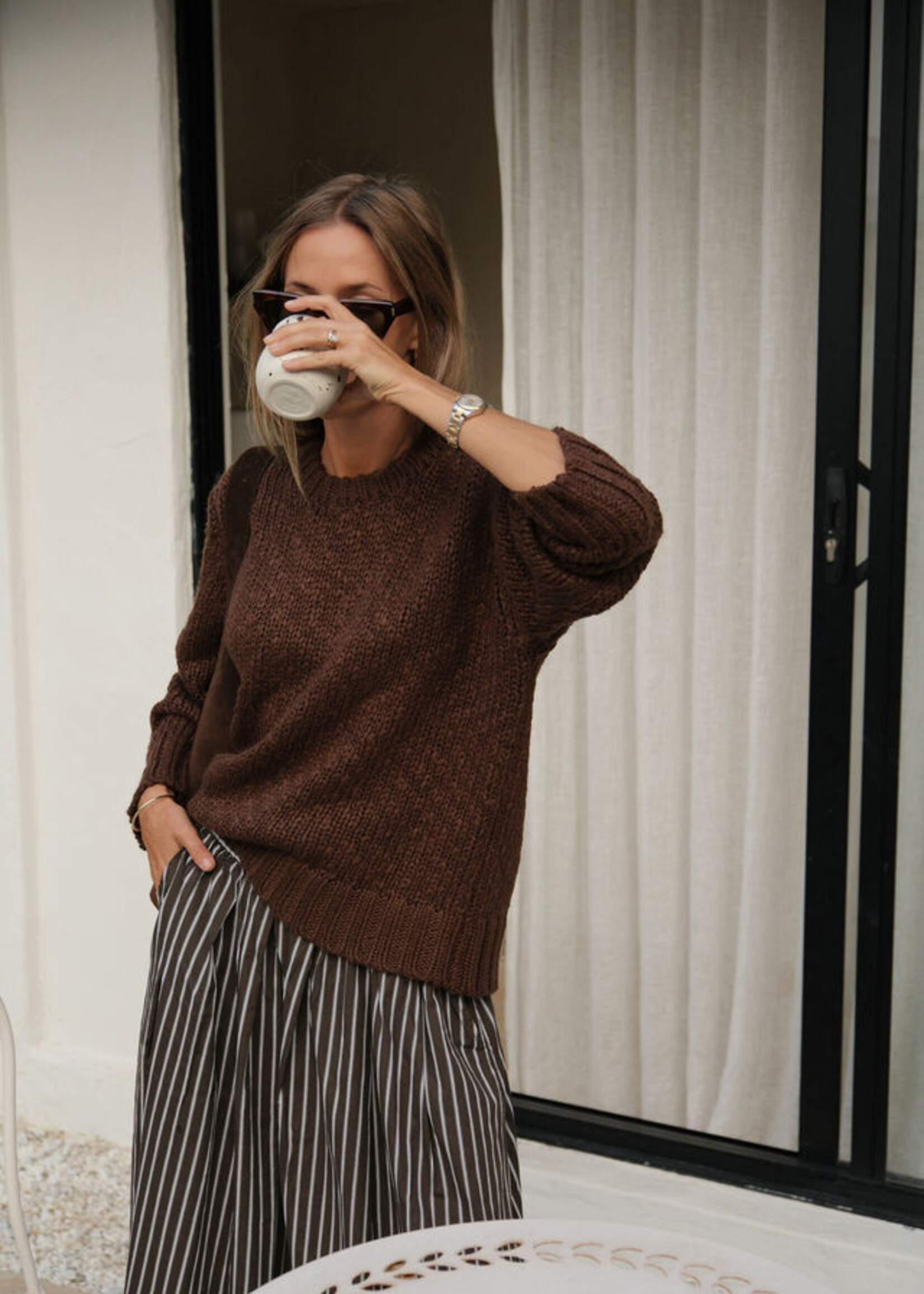 Ceres Life Sage Chunky Knit Crew