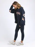 Foxwood Interval Crew - Navy/Peach