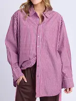 Elm Lifestyle Lila Stripe Shirt - Maroon/Lilac