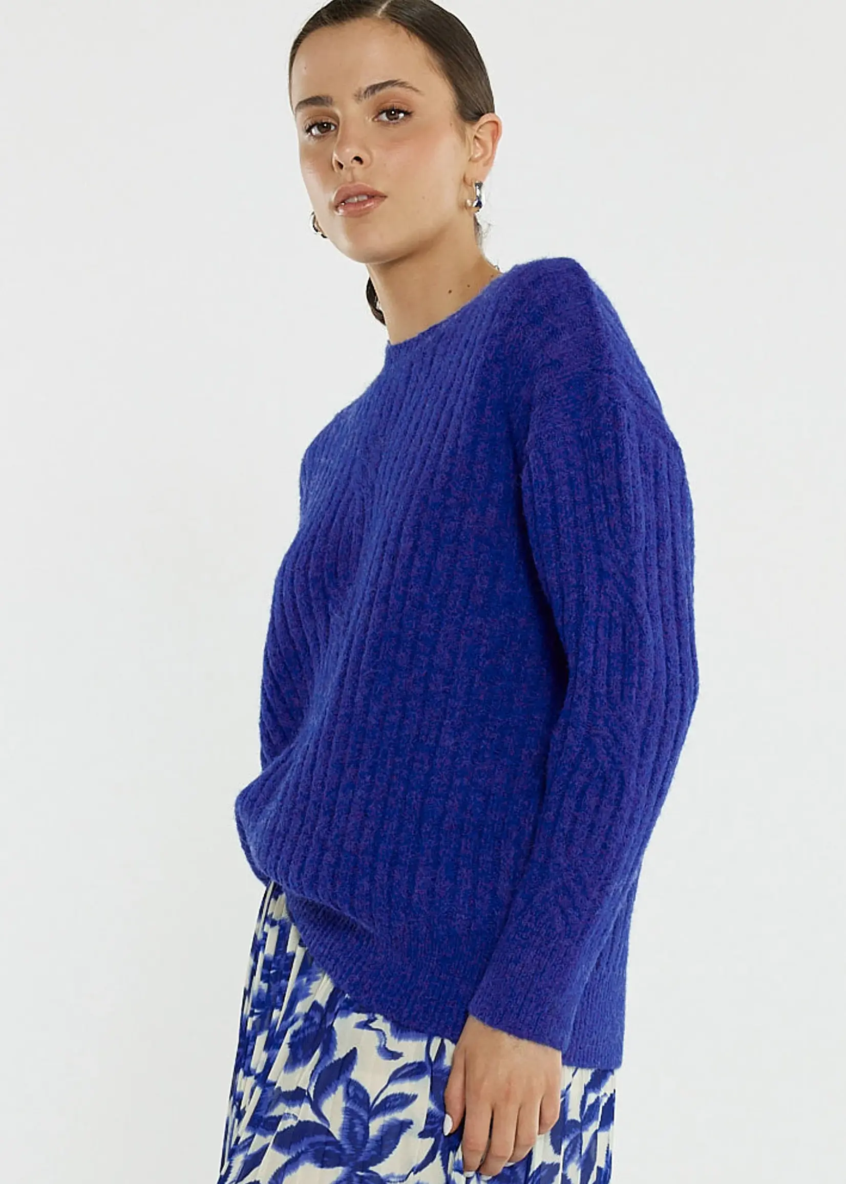 Sass Kira Cable Jumper - Cobalt