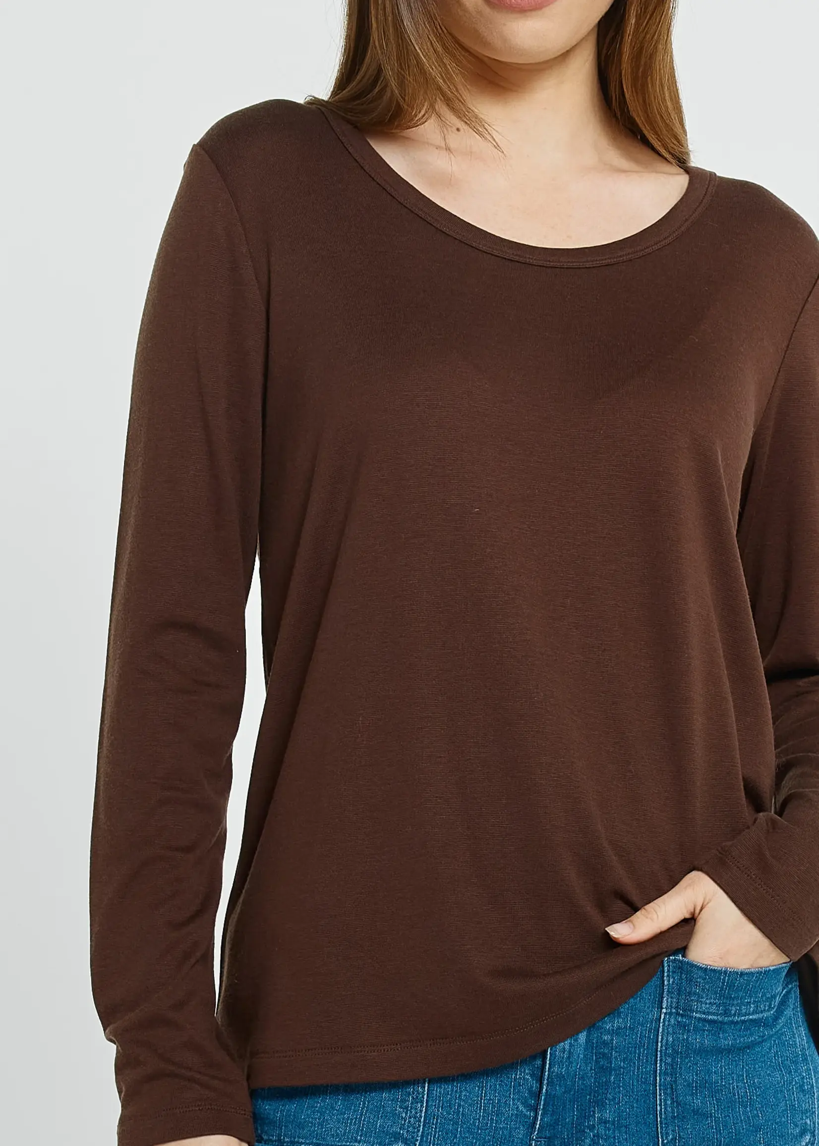 Betty Basic Westin Blended Wool Tee - Chocolate