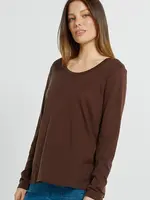 Betty Basic Westin Blended Wool Tee - Chocolate