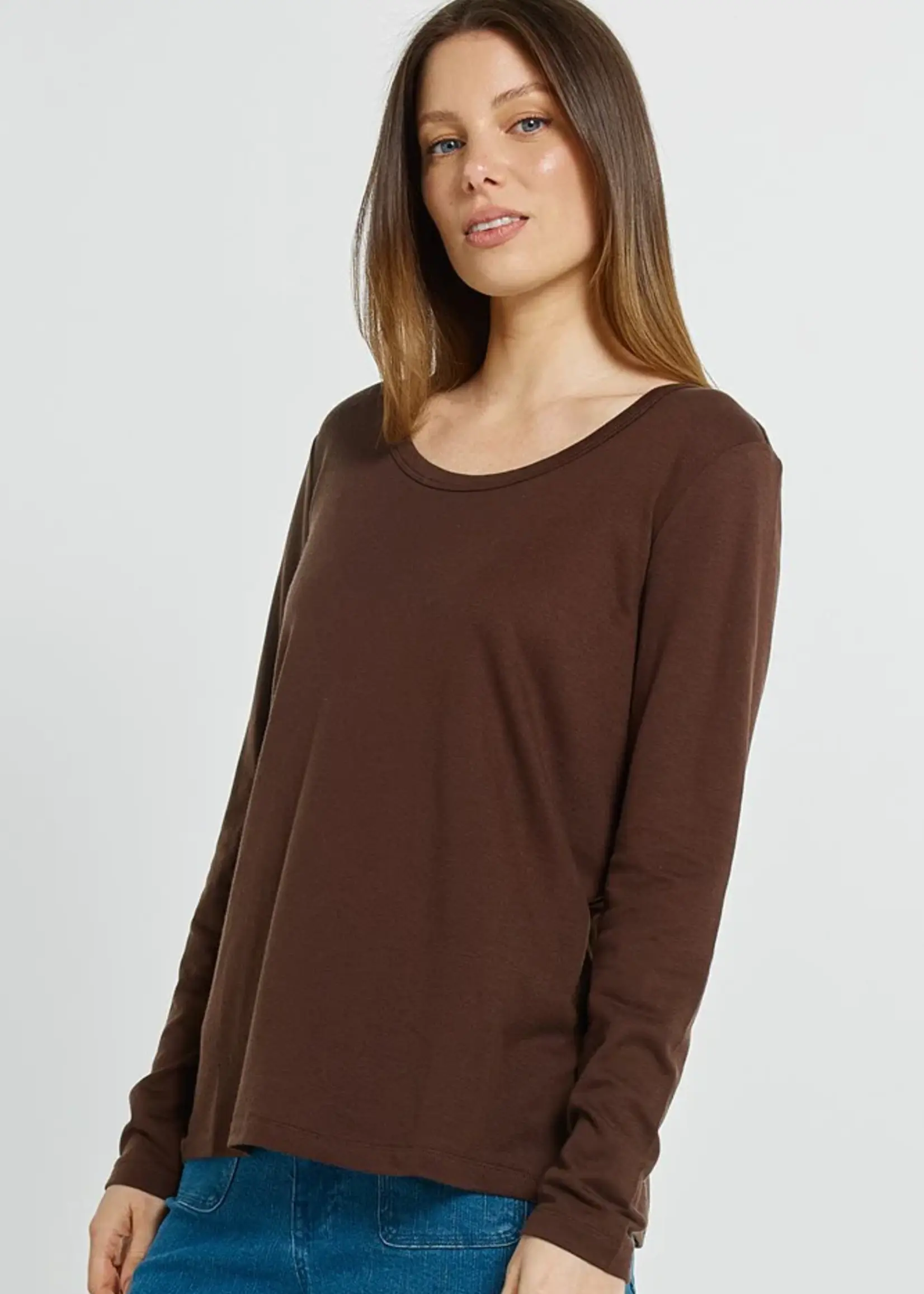 Betty Basic Westin Blended Wool Tee - Chocolate