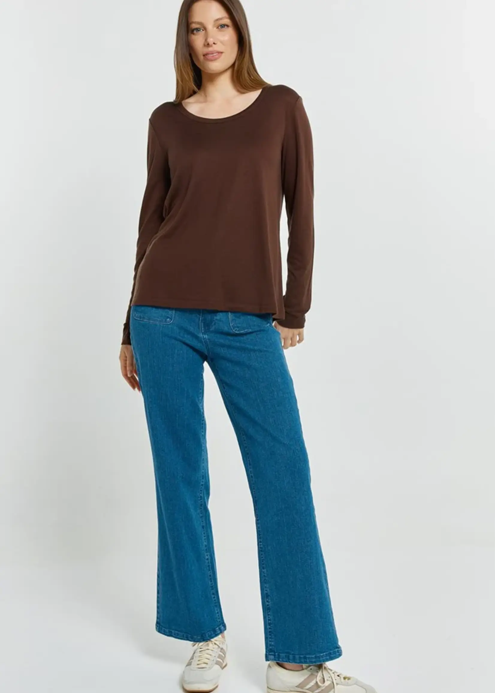 Betty Basic Westin Blended Wool Tee - Chocolate