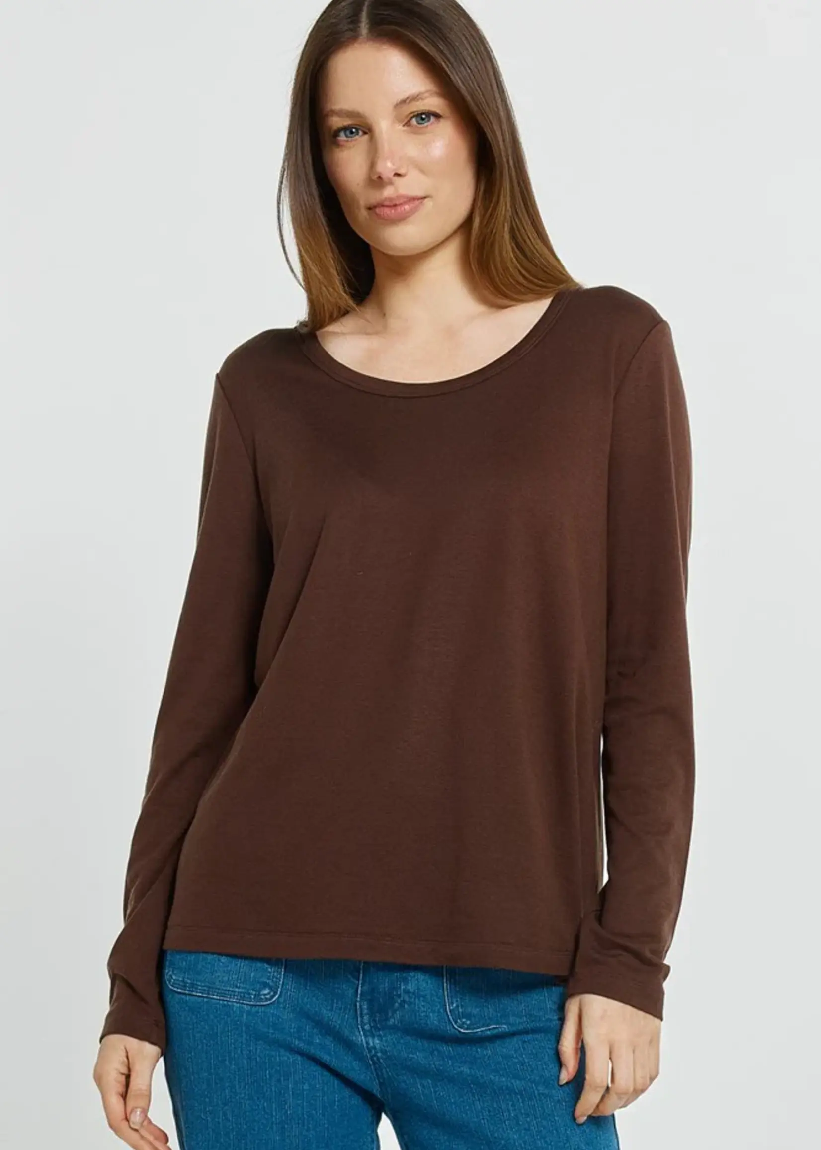 Betty Basic Westin Blended Wool Tee - Chocolate