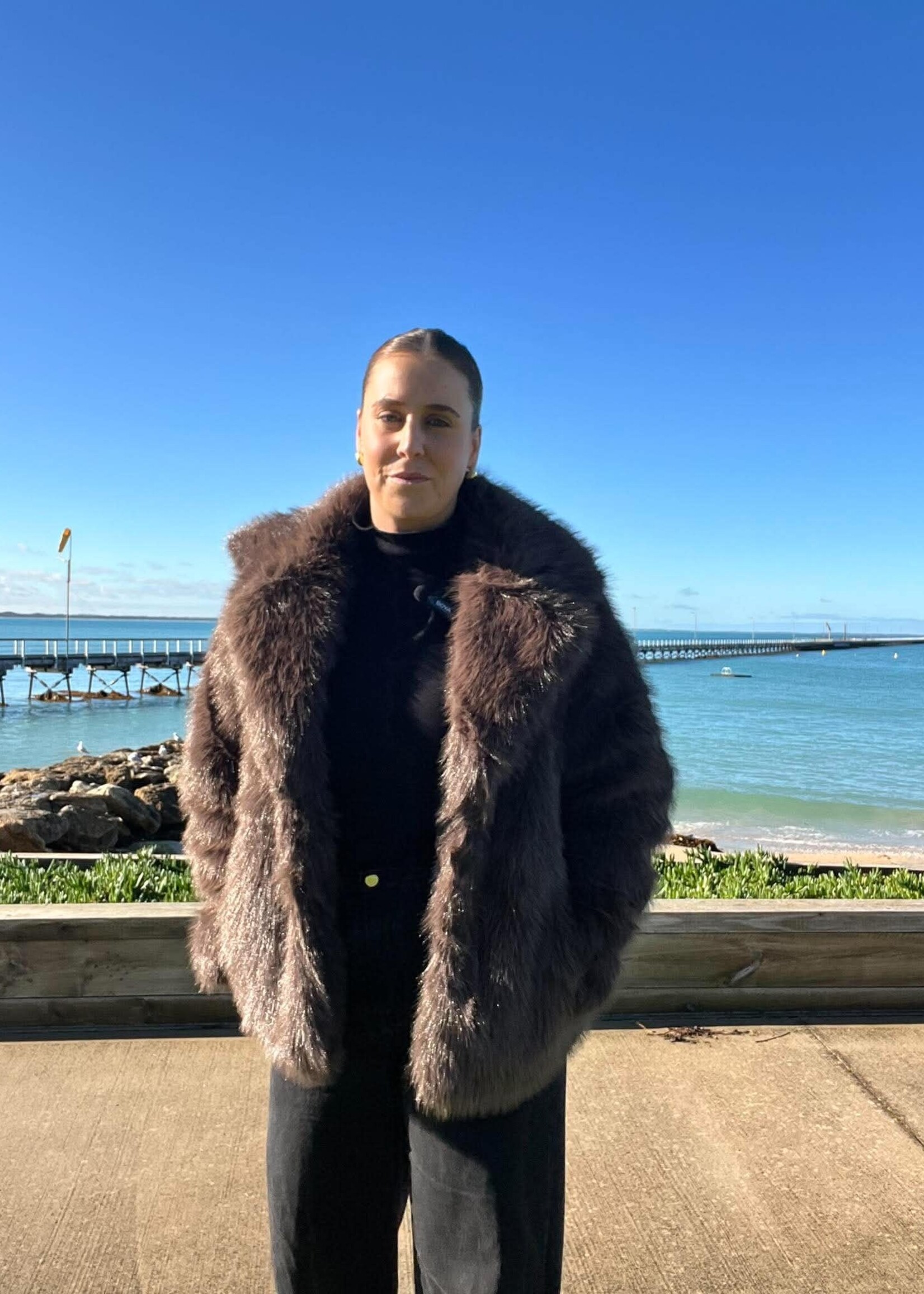 All About Eve Brandy Fur Coat