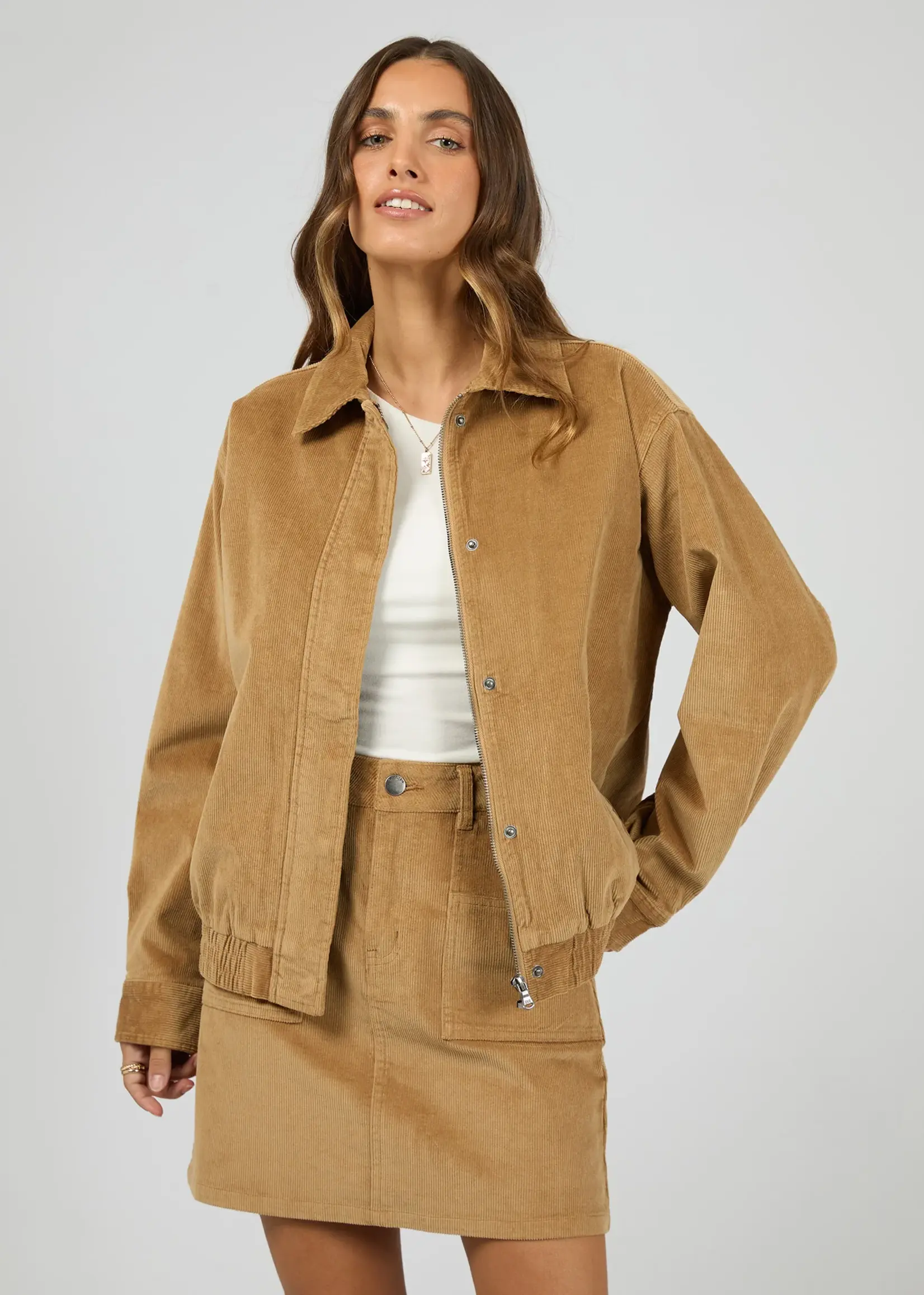 All About Eve Bambi Cord Bomber -Tan