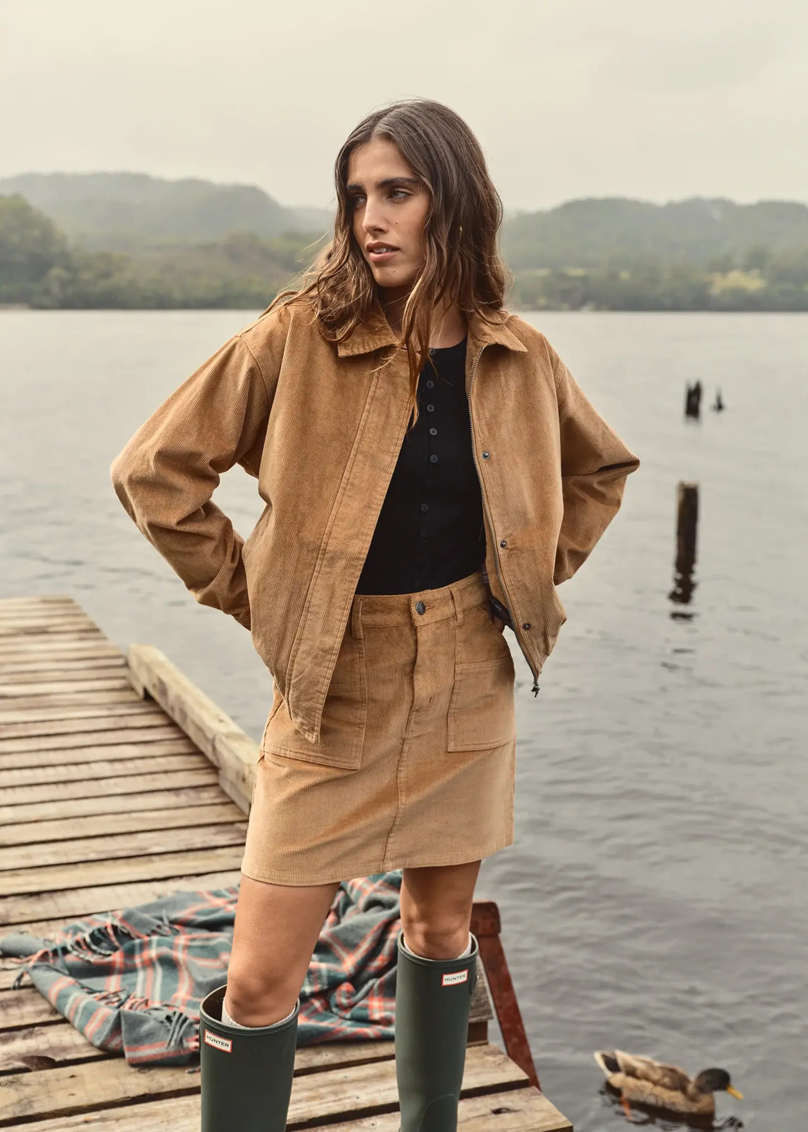 All About Eve Bambi Cord Bomber -Tan