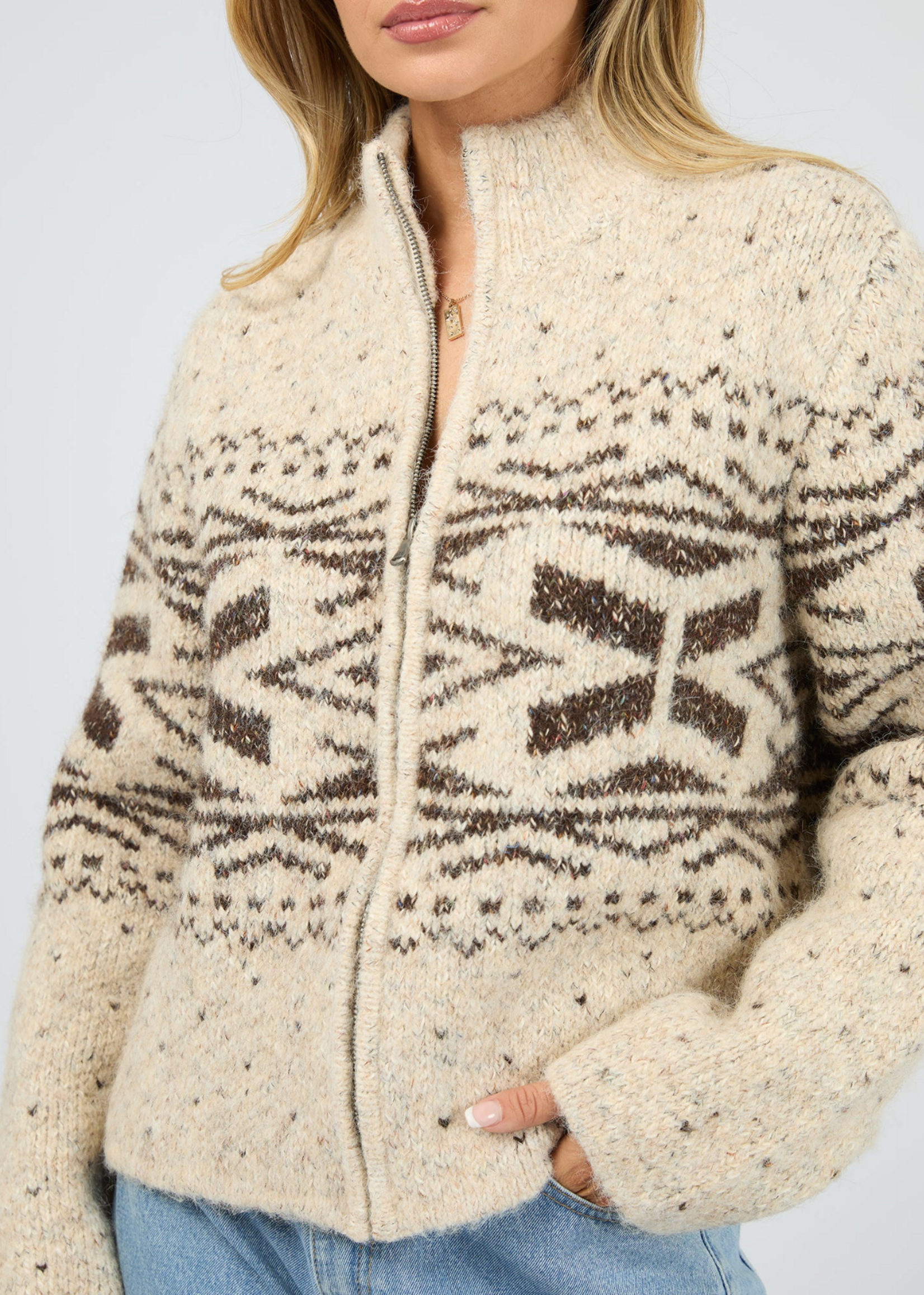 All About Eve Zoe Knit Zip Thru