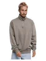 Silent Theory Quater Zip Jumper -Cement
