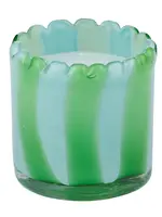 Billie Glass Candle 8x8cm Sky/Emerald