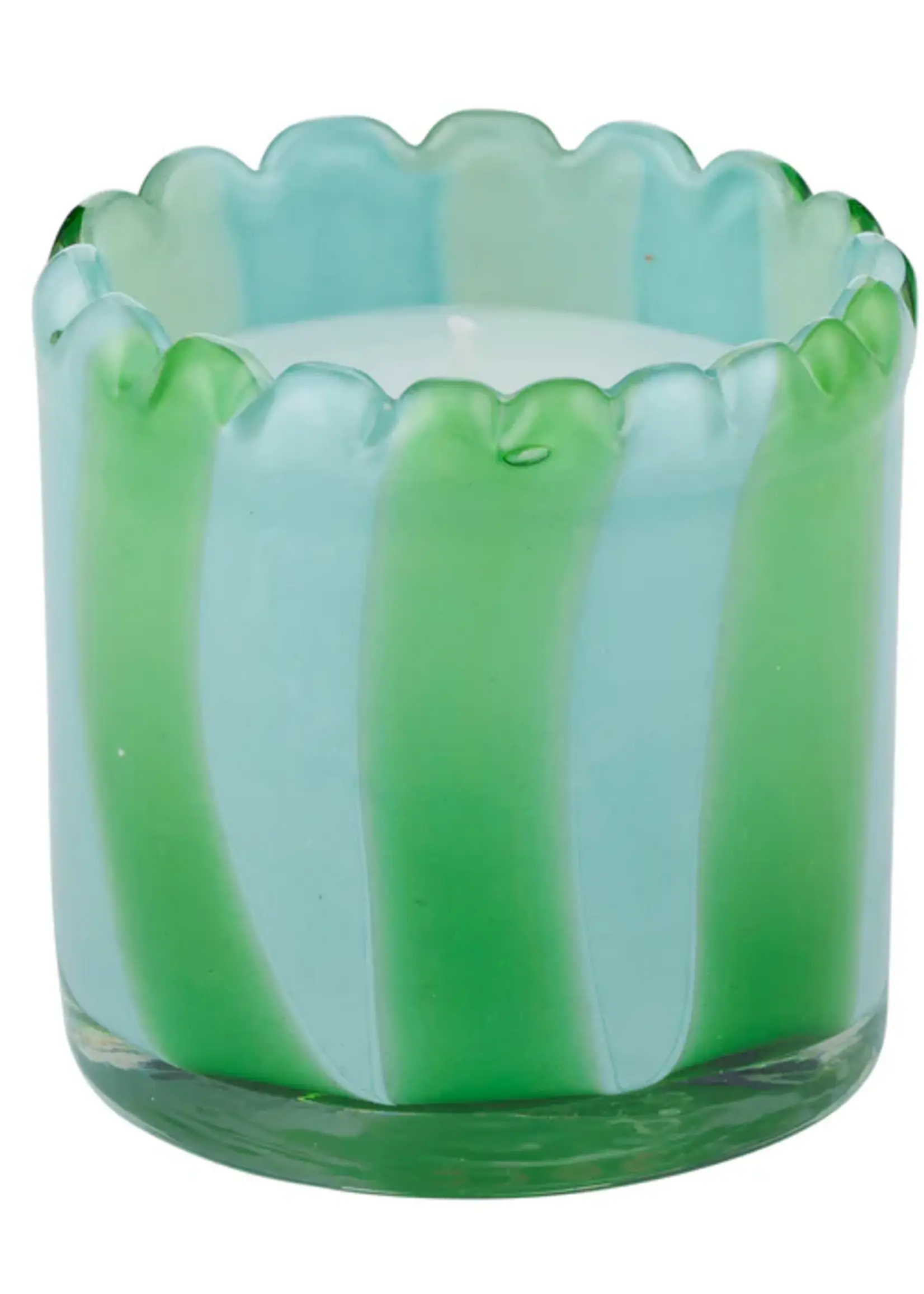 Billie Glass Candle 8x8cm Sky/Emerald