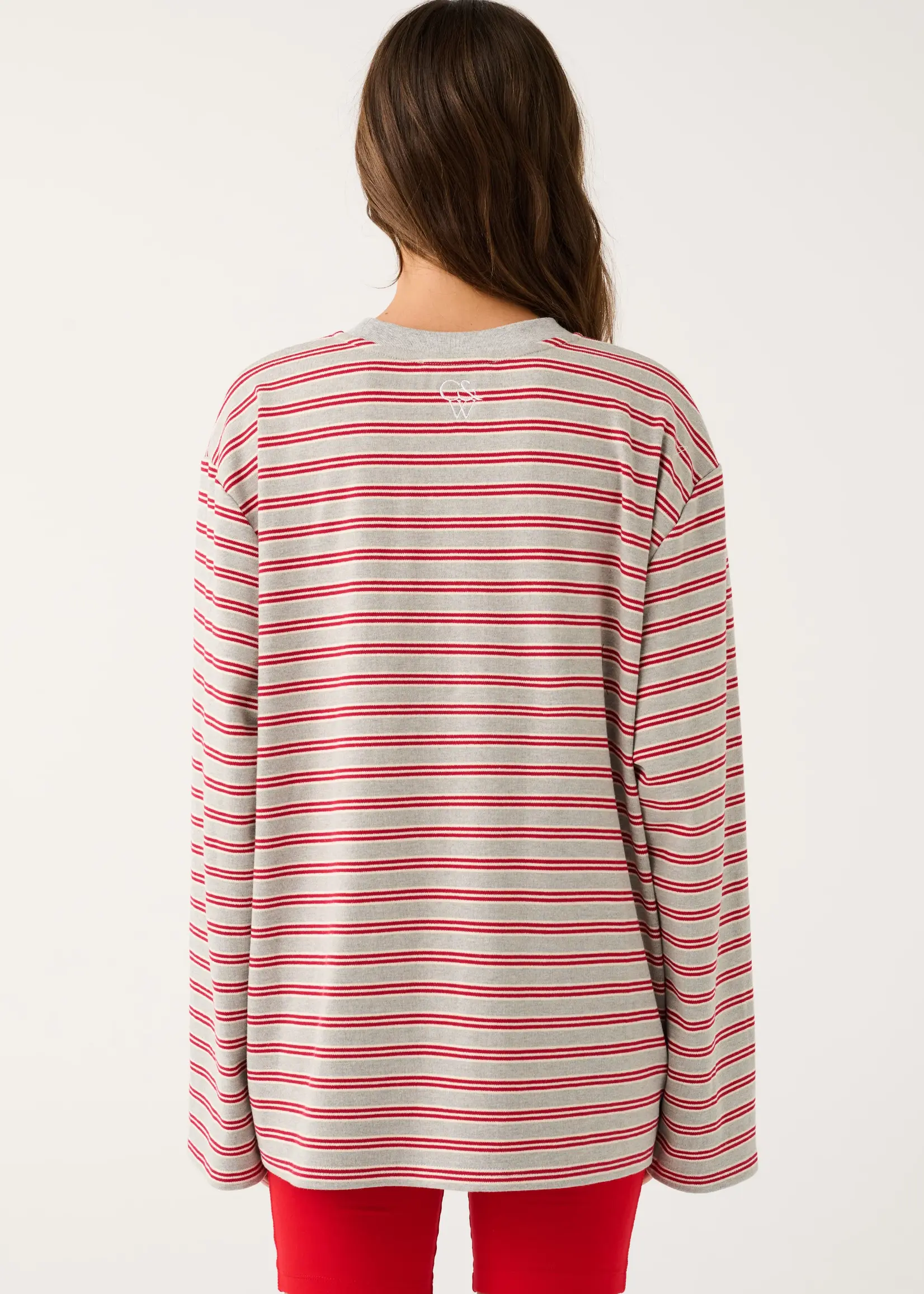 cartel and willow Harley Long Sleeve - Grey Marle Stripe