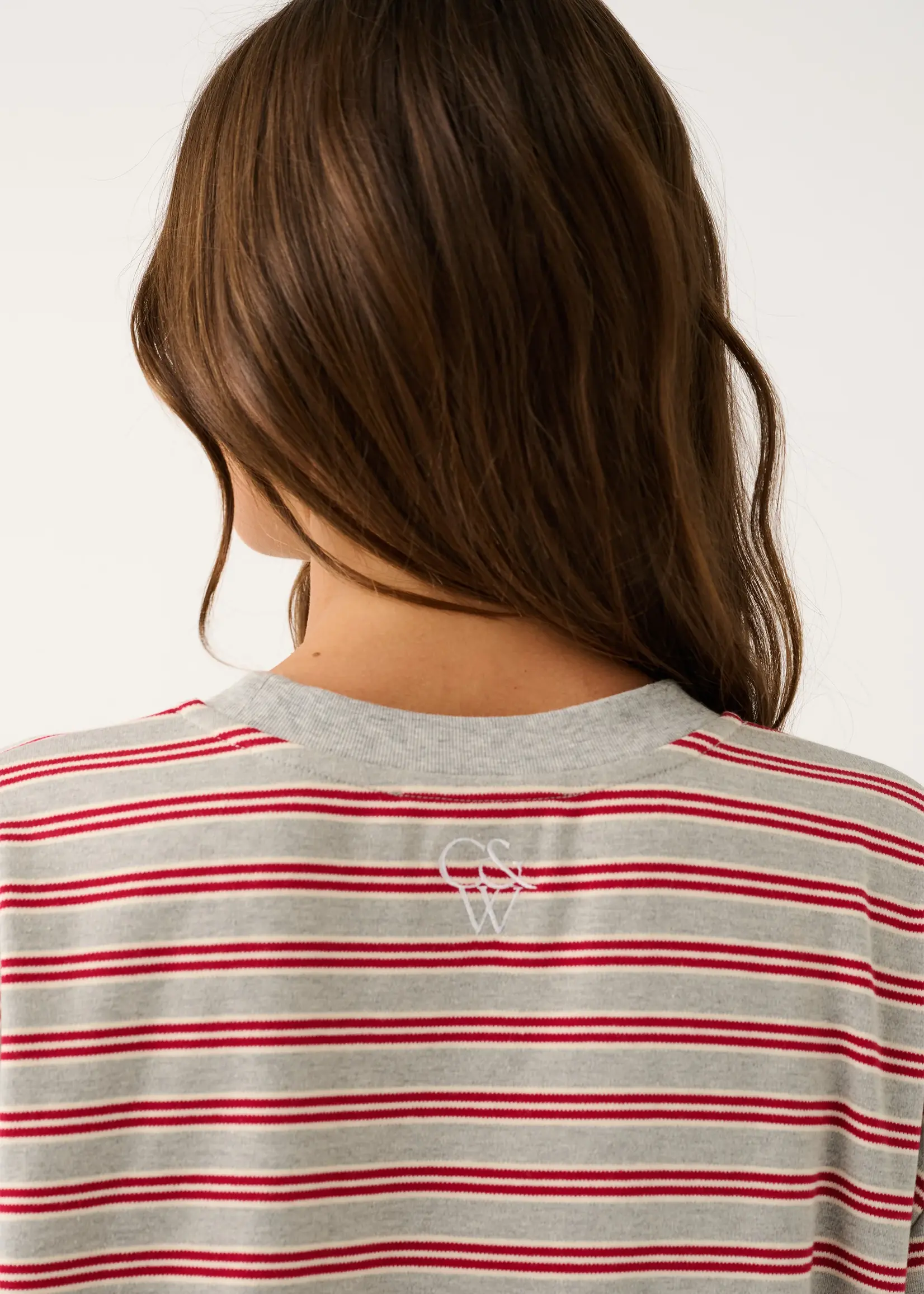 cartel and willow Harley Long Sleeve - Grey Marle Stripe