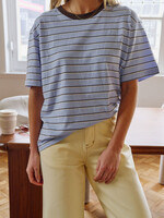 Ceres Life Stevie Slouchy Tee - China Blue/Choc Butter Stripe