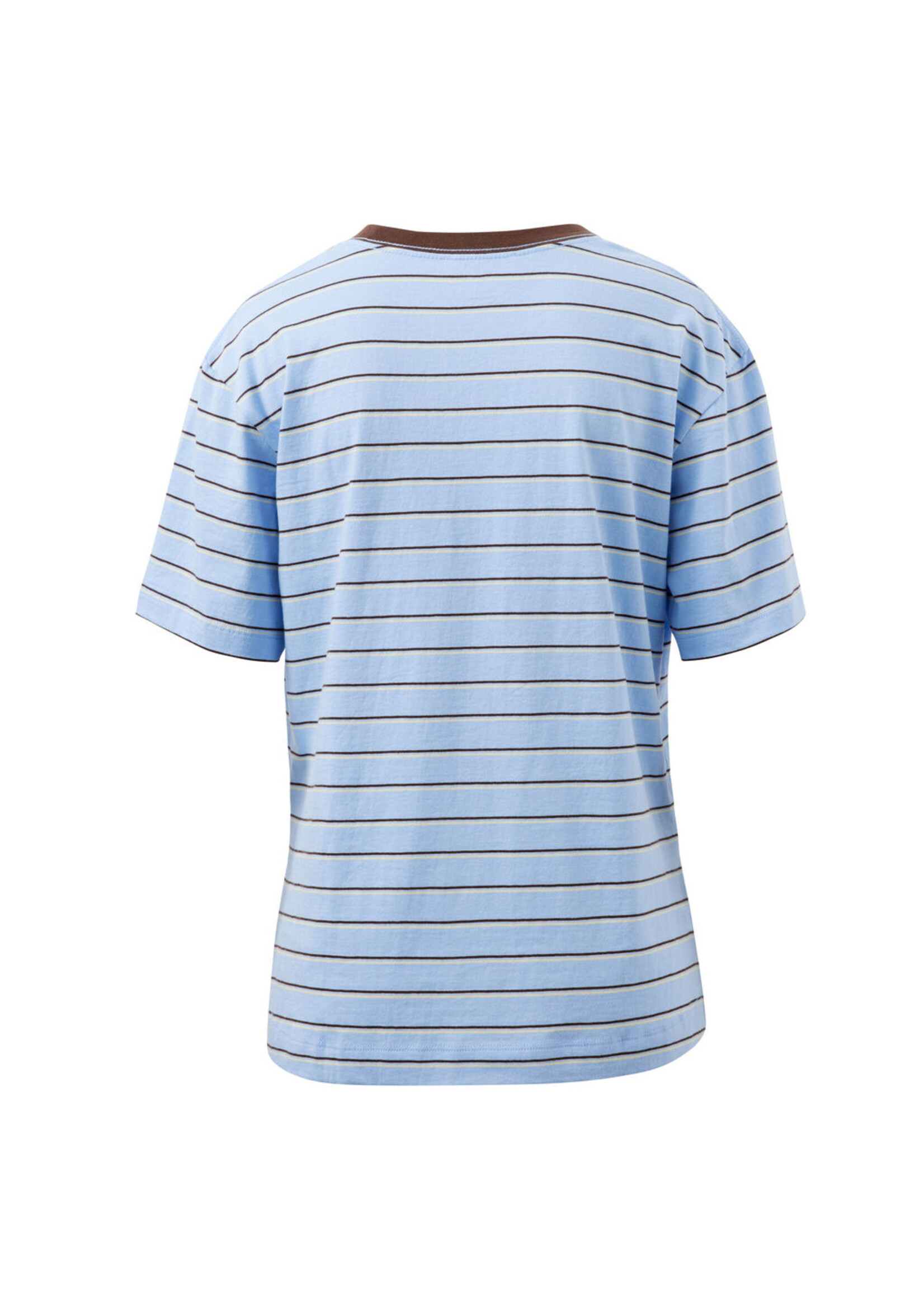Ceres Life Stevie Slouchy Tee - China Blue/Choc Butter Stripe