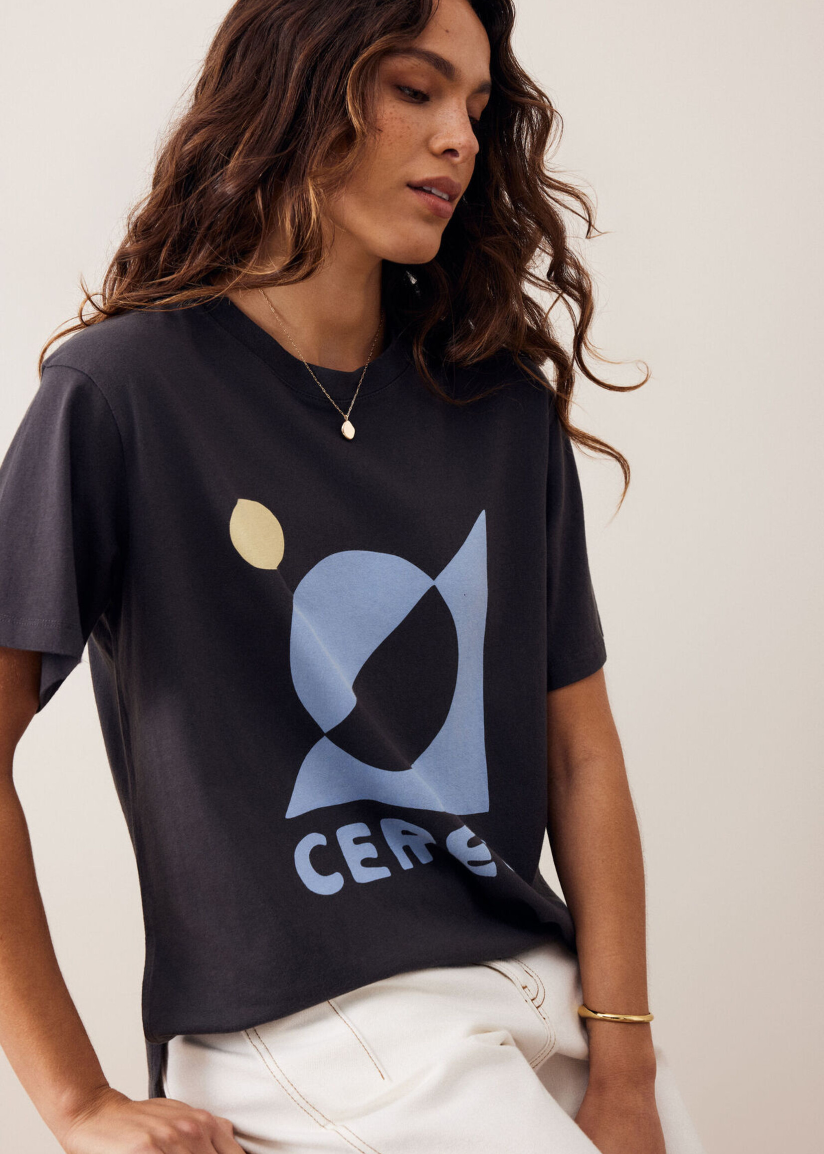 Ceres Life Stevie Slouchy Tee - Phantom Ceres Moon