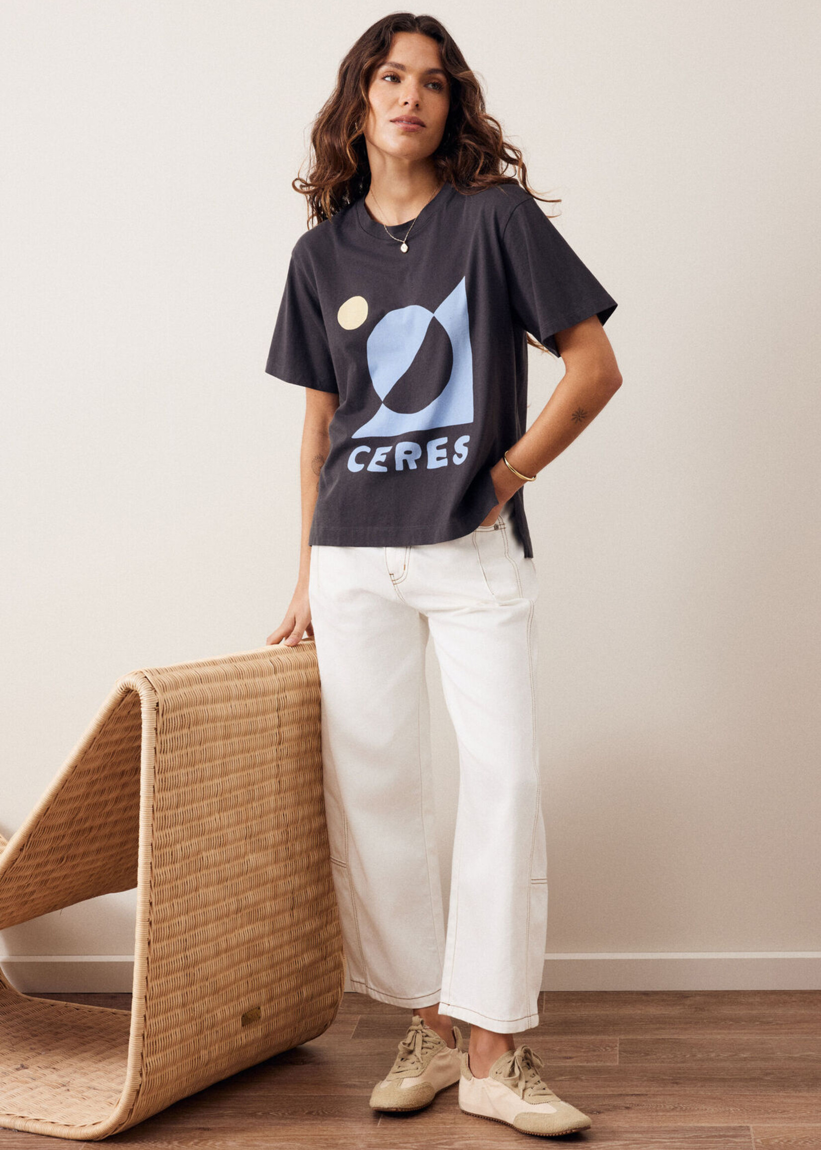 Ceres Life Stevie Slouchy Tee - Phantom Ceres Moon