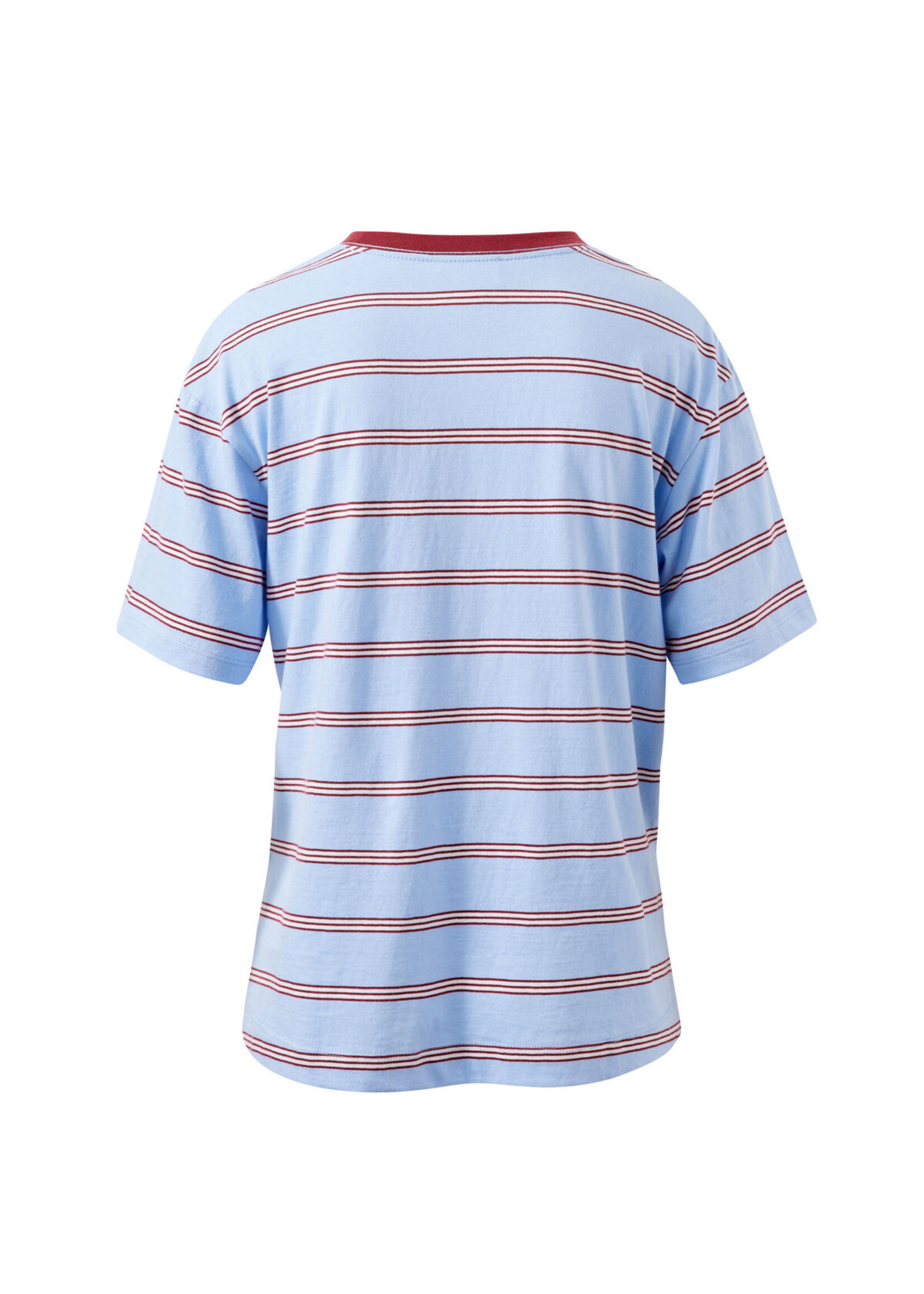 Ceres Life Stevie Slouchy Tee - China Blue/Mulberry White Strip