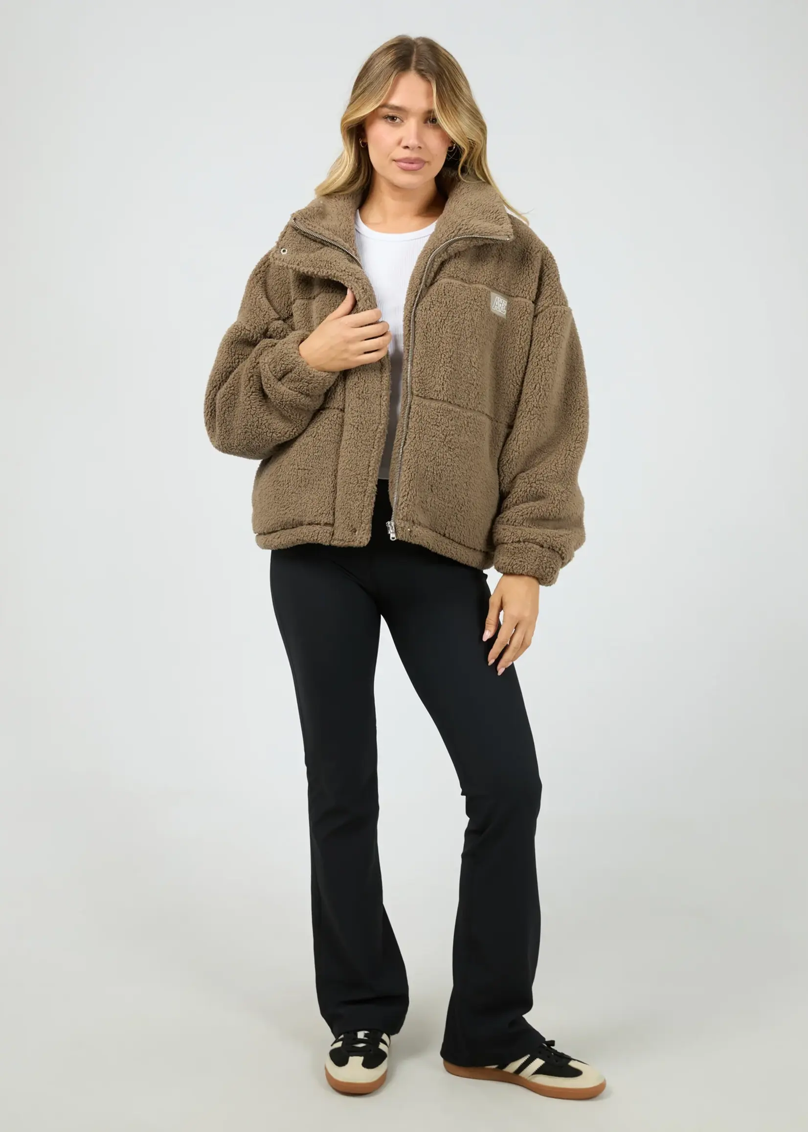 All About Eve Cosy Club Teddy Jacket - Mocha