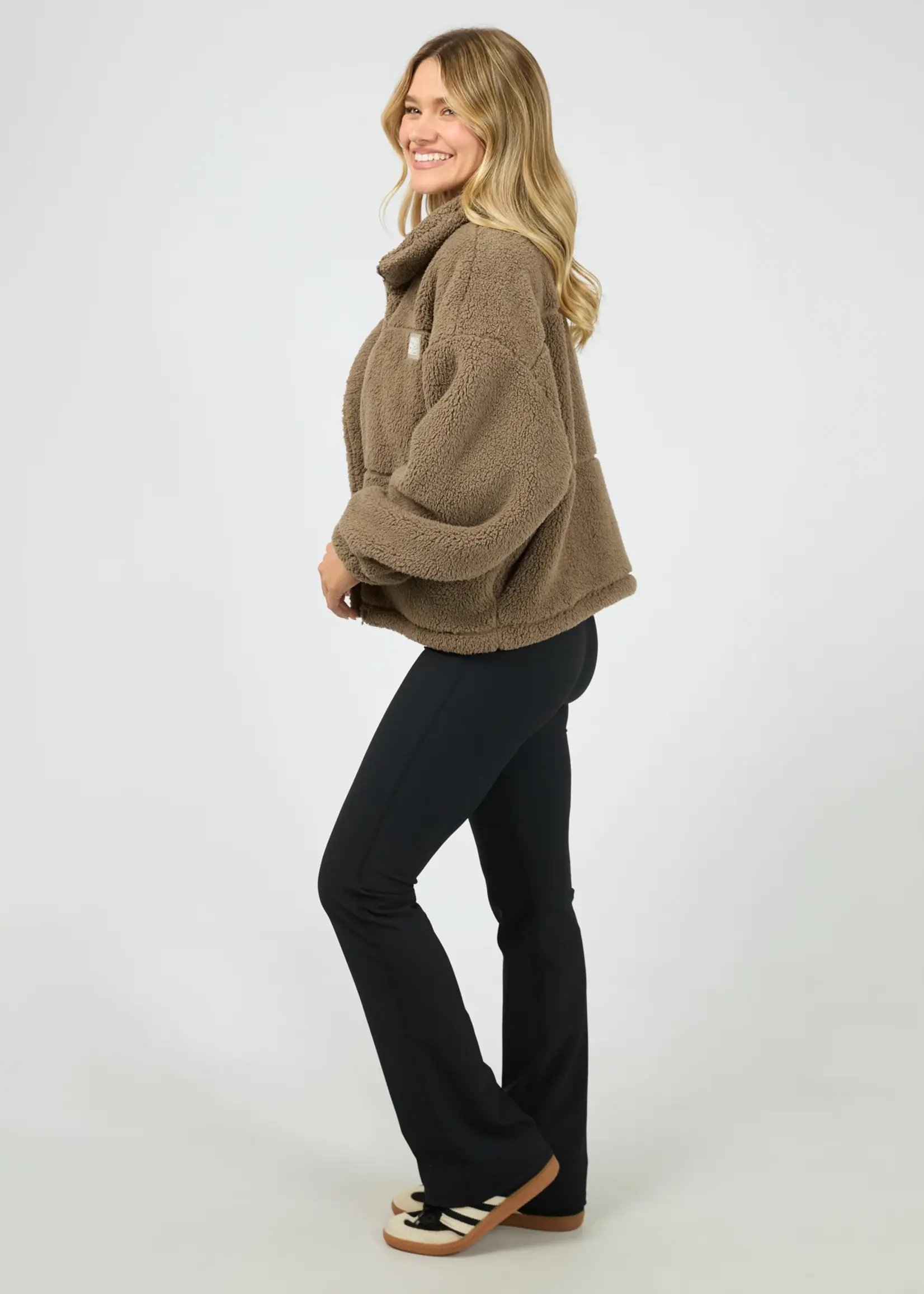 All About Eve Cosy Club Teddy Jacket - Mocha
