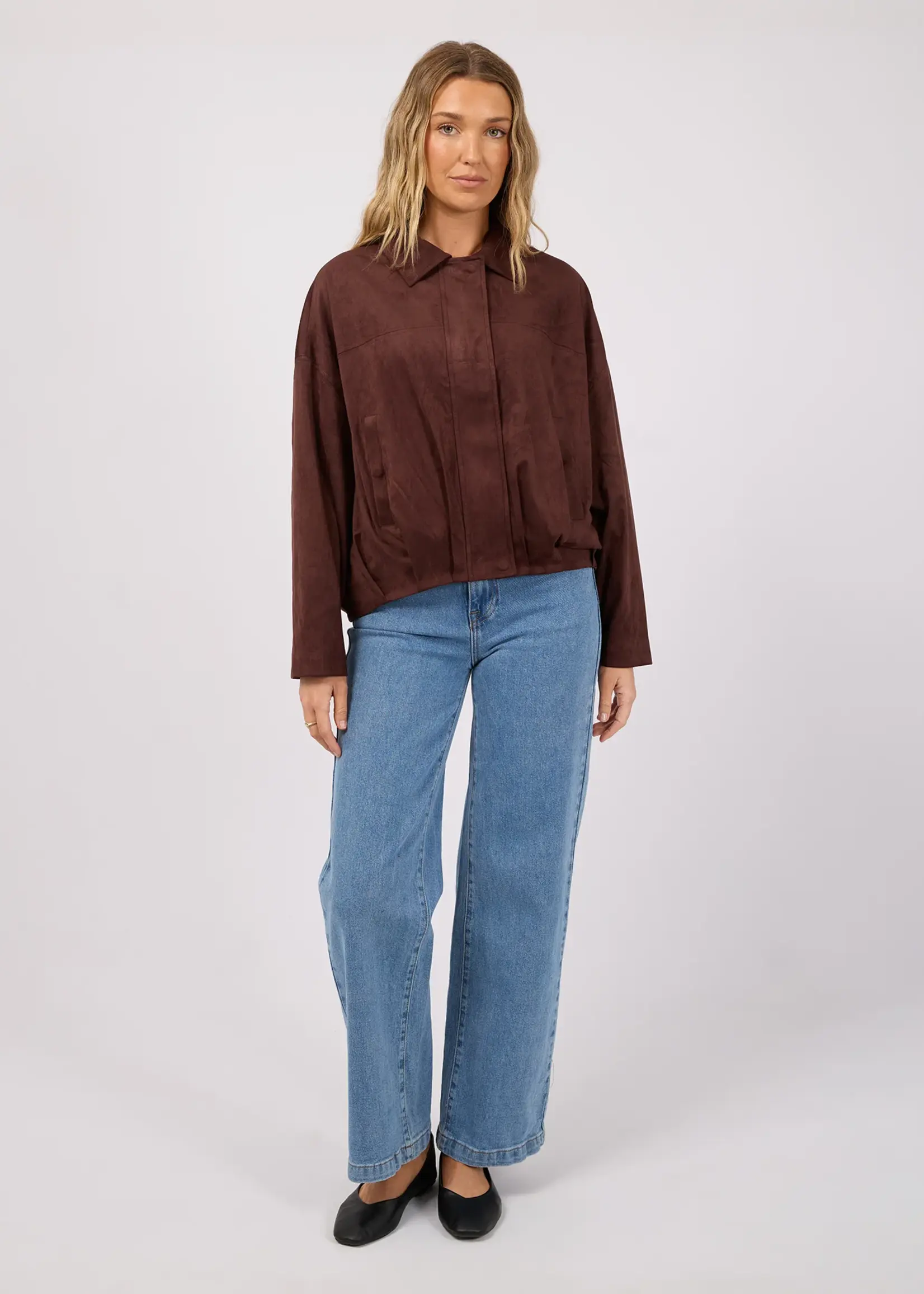 All About Eve Haze Faux Suede Jacket - Chocolate