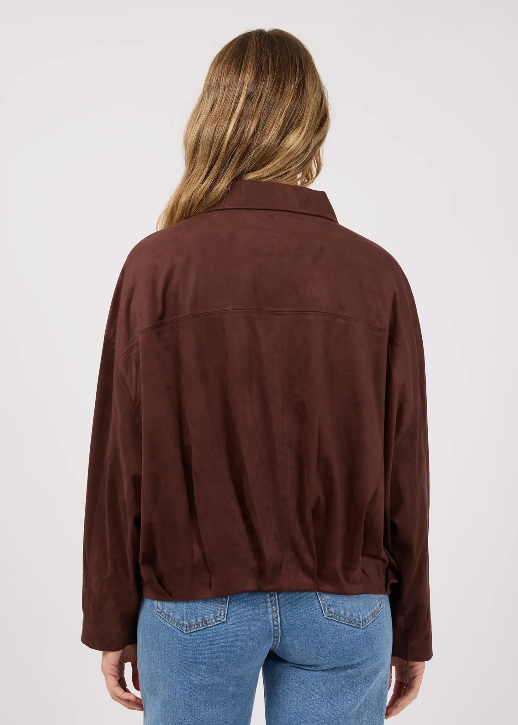 All About Eve Haze Faux Suede Jacket - Chocolate
