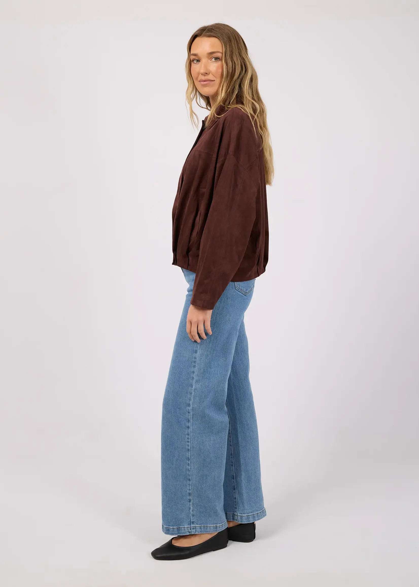 All About Eve Haze Faux Suede Jacket - Chocolate