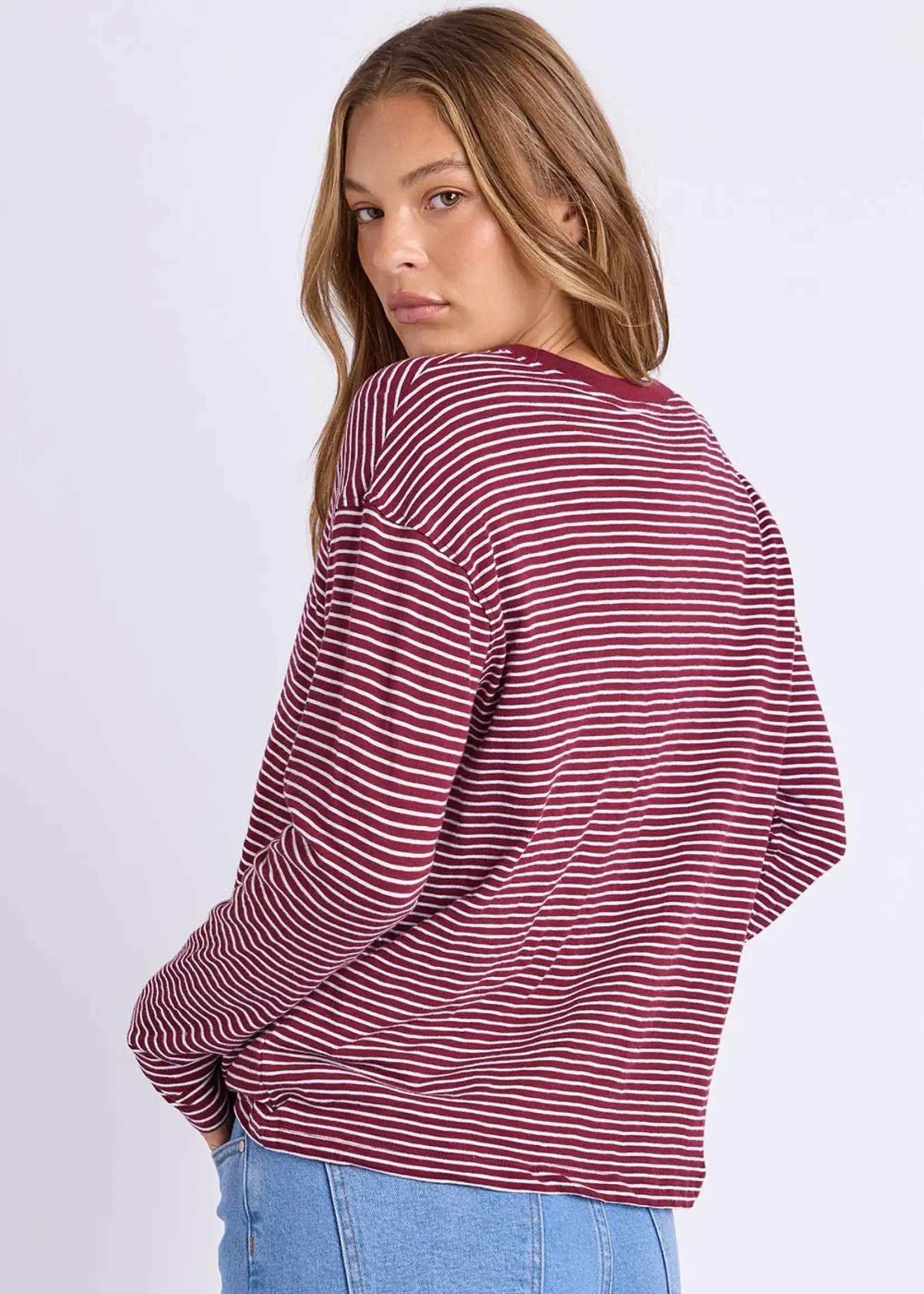 Foxwood Hutch LS Tee - Wine