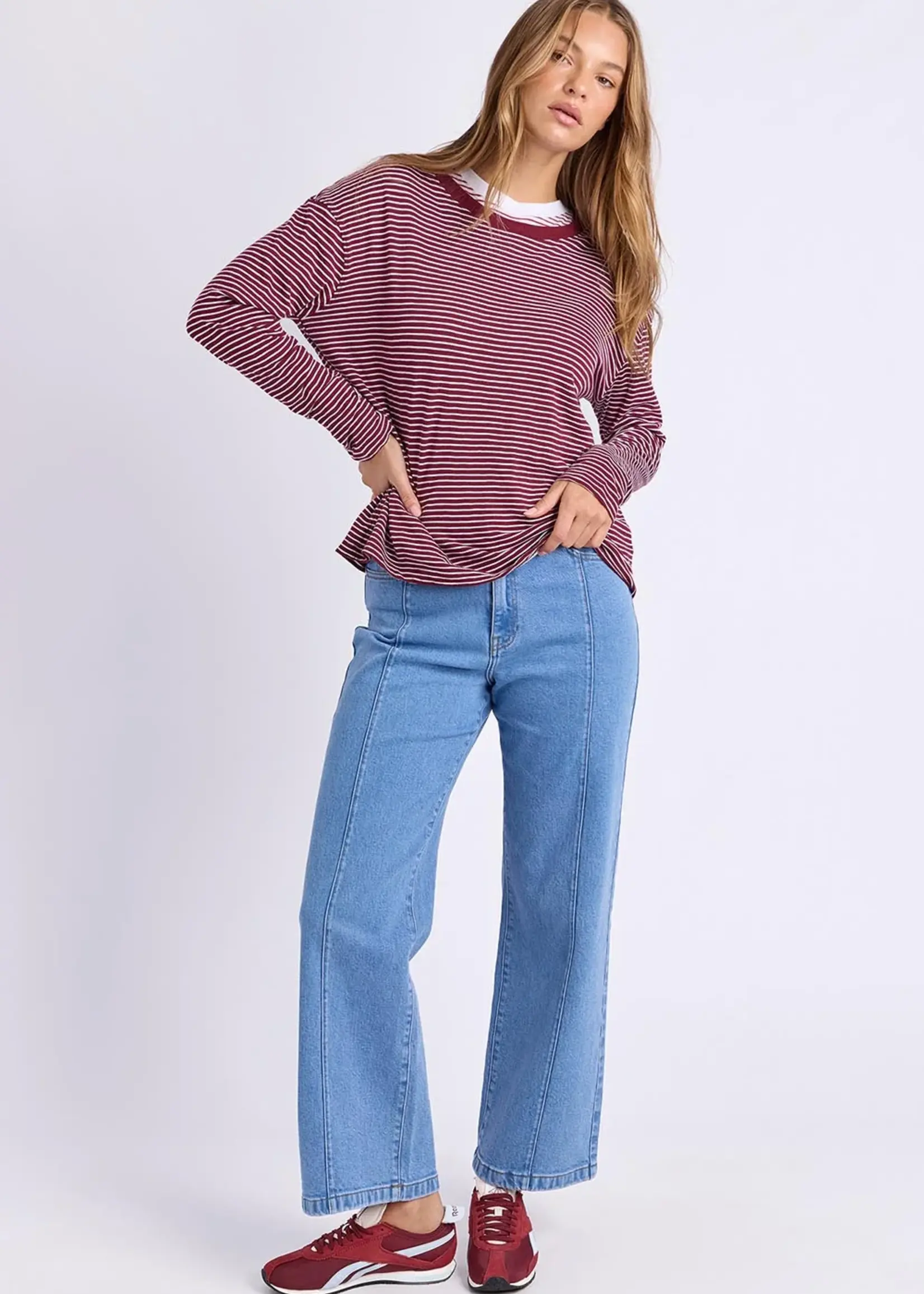 Foxwood Hutch LS Tee - Wine