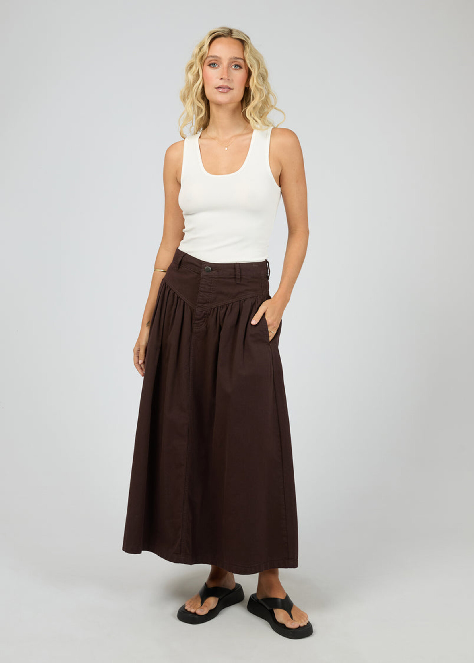 All About Eve Arlo Maxi Skirt - Brown
