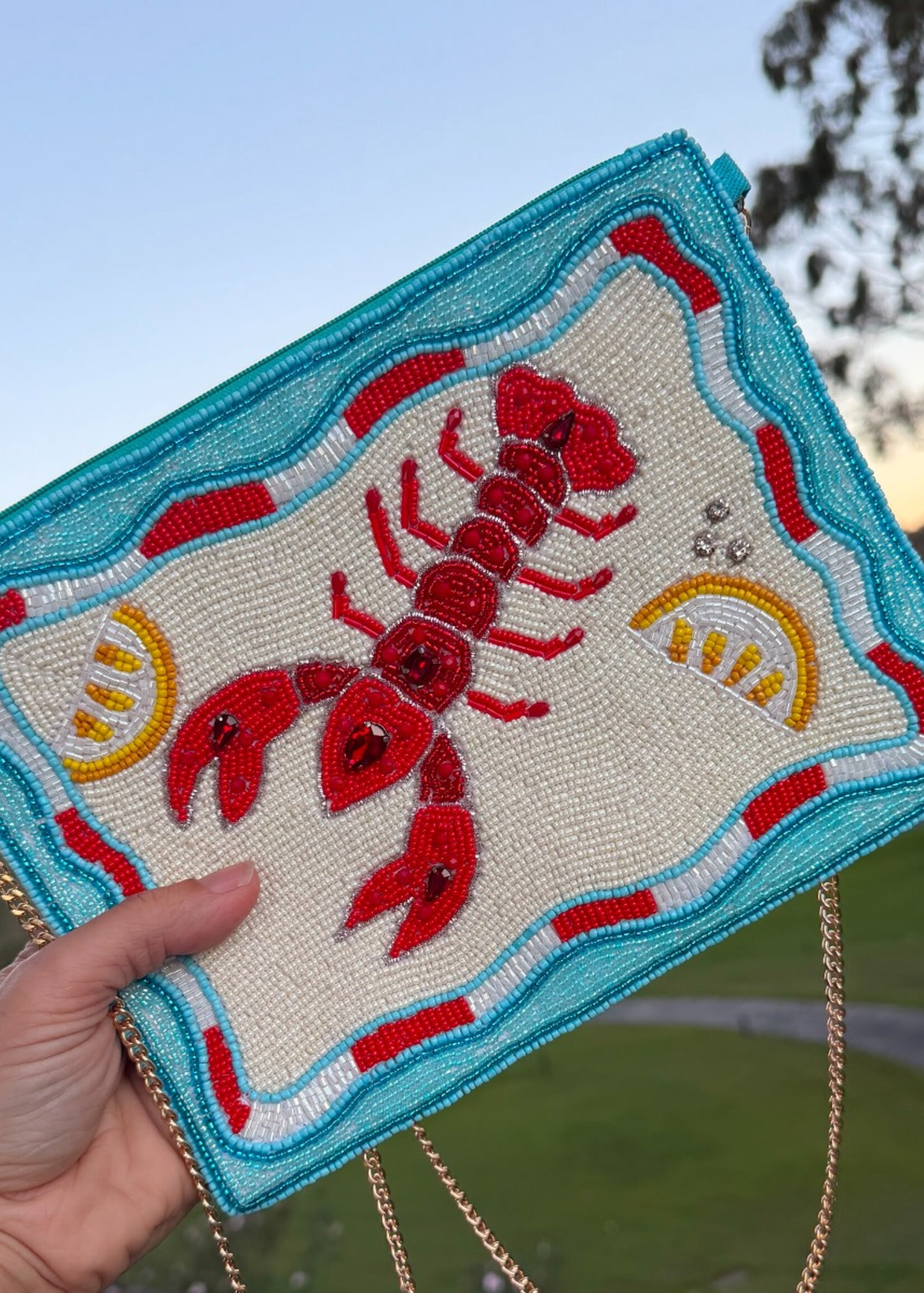 Anna Nova Beaded Clutch Lobster