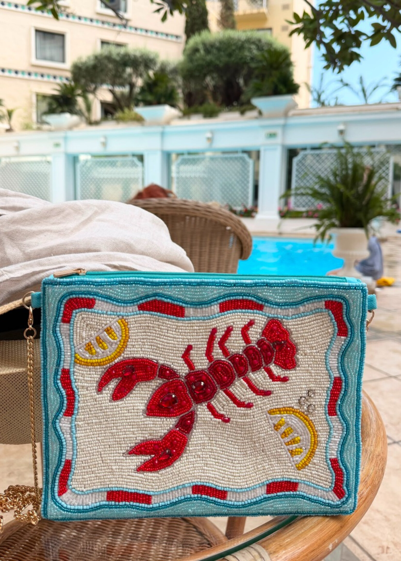 Anna Nova Beaded Clutch Lobster