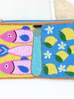 Anna Nova Fish/Lemon Beaded Clutch