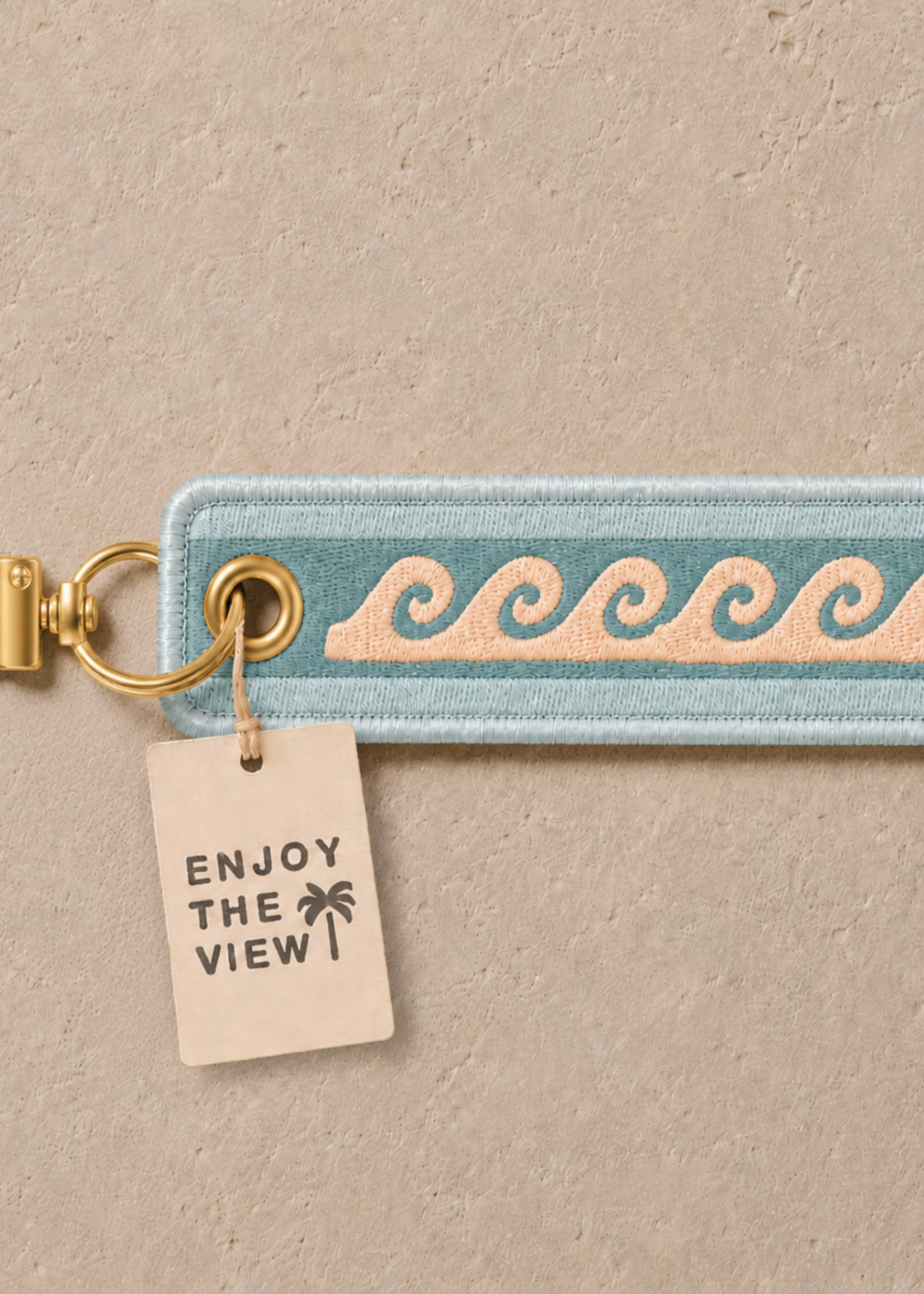 Enjoy The View Embroidered Keychain