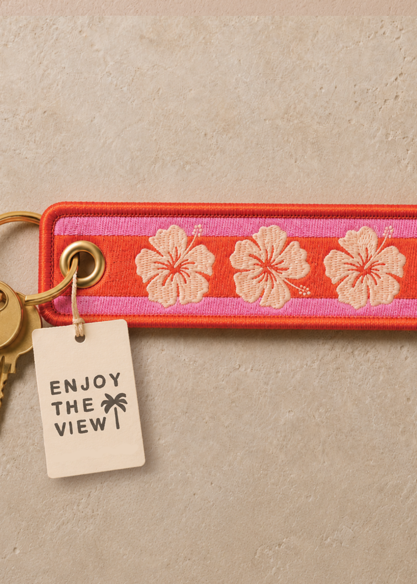 Enjoy The View Embroidered Keychain