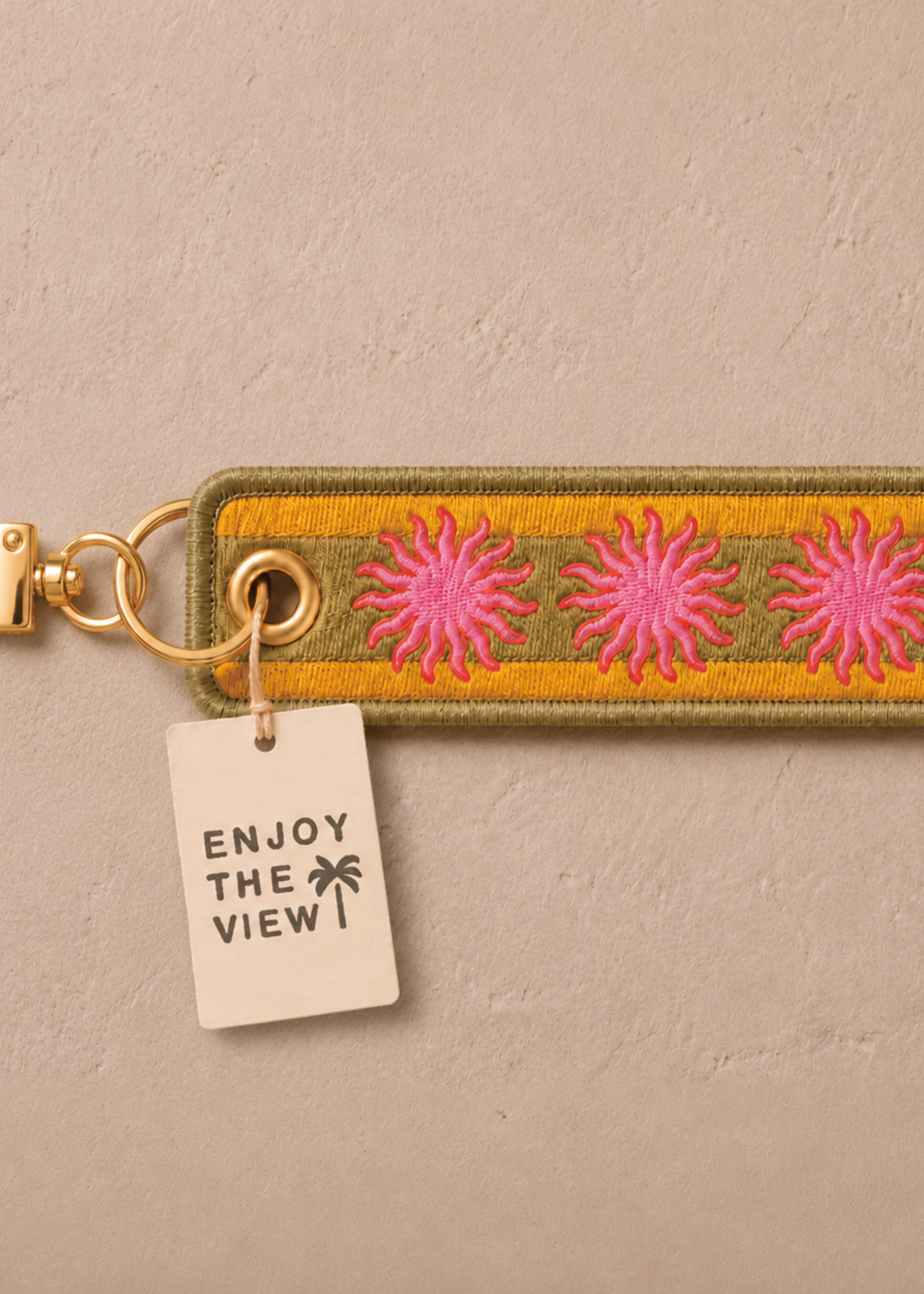 Enjoy The View Embroidered Keychain