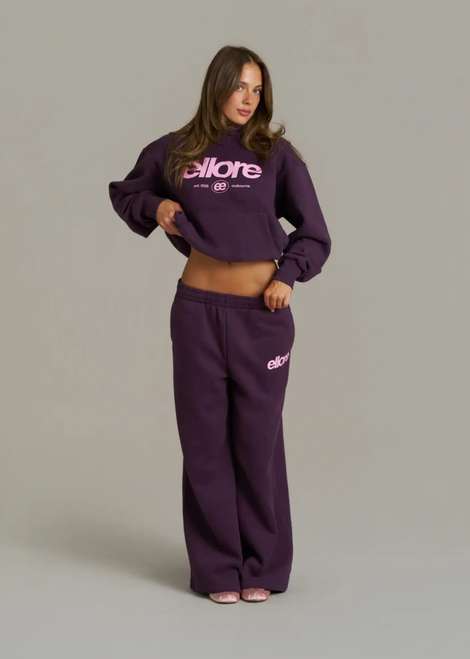 Boxy Adjustable Hoodie - Plum