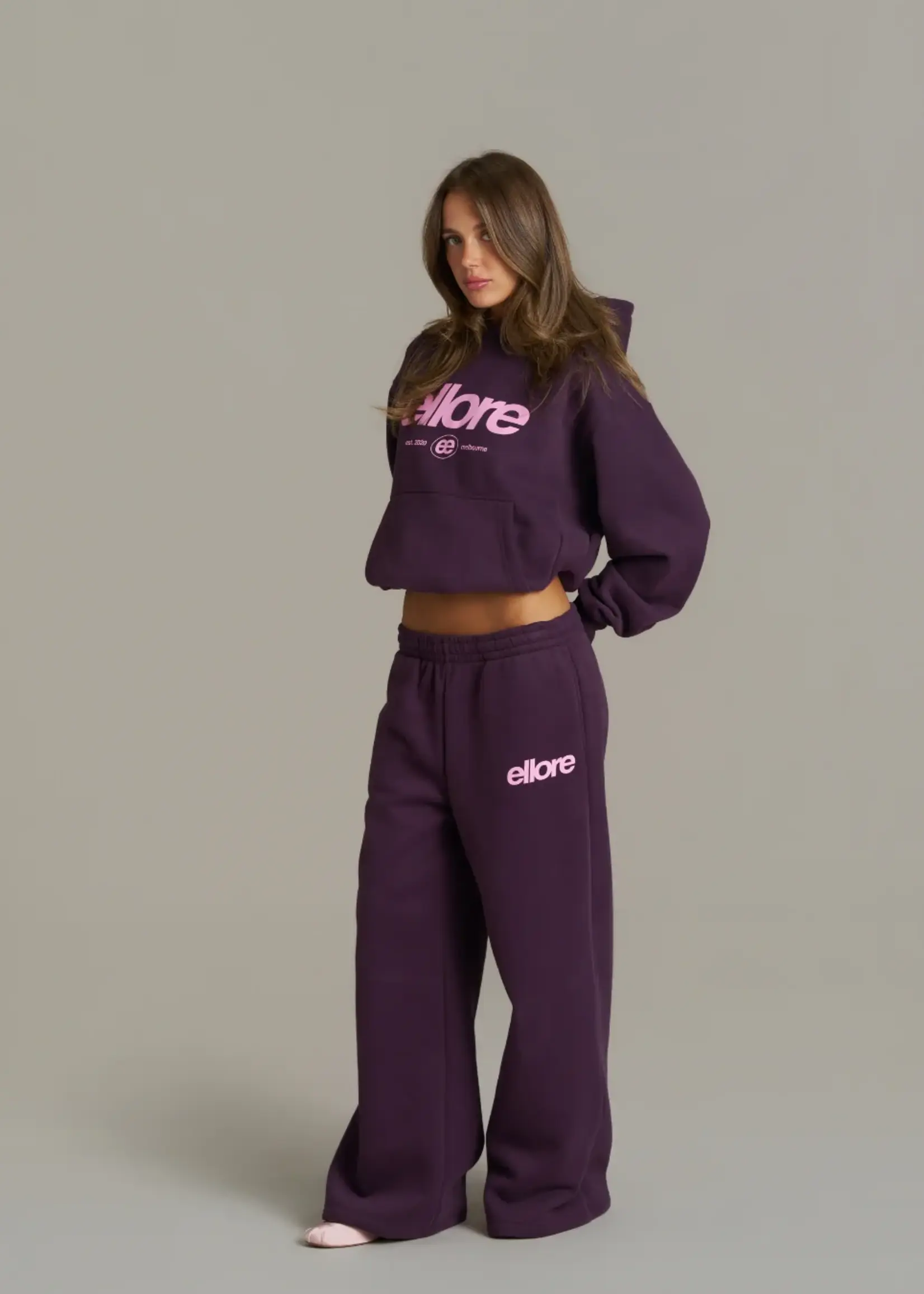 Boxy Adjustable Hoodie - Plum