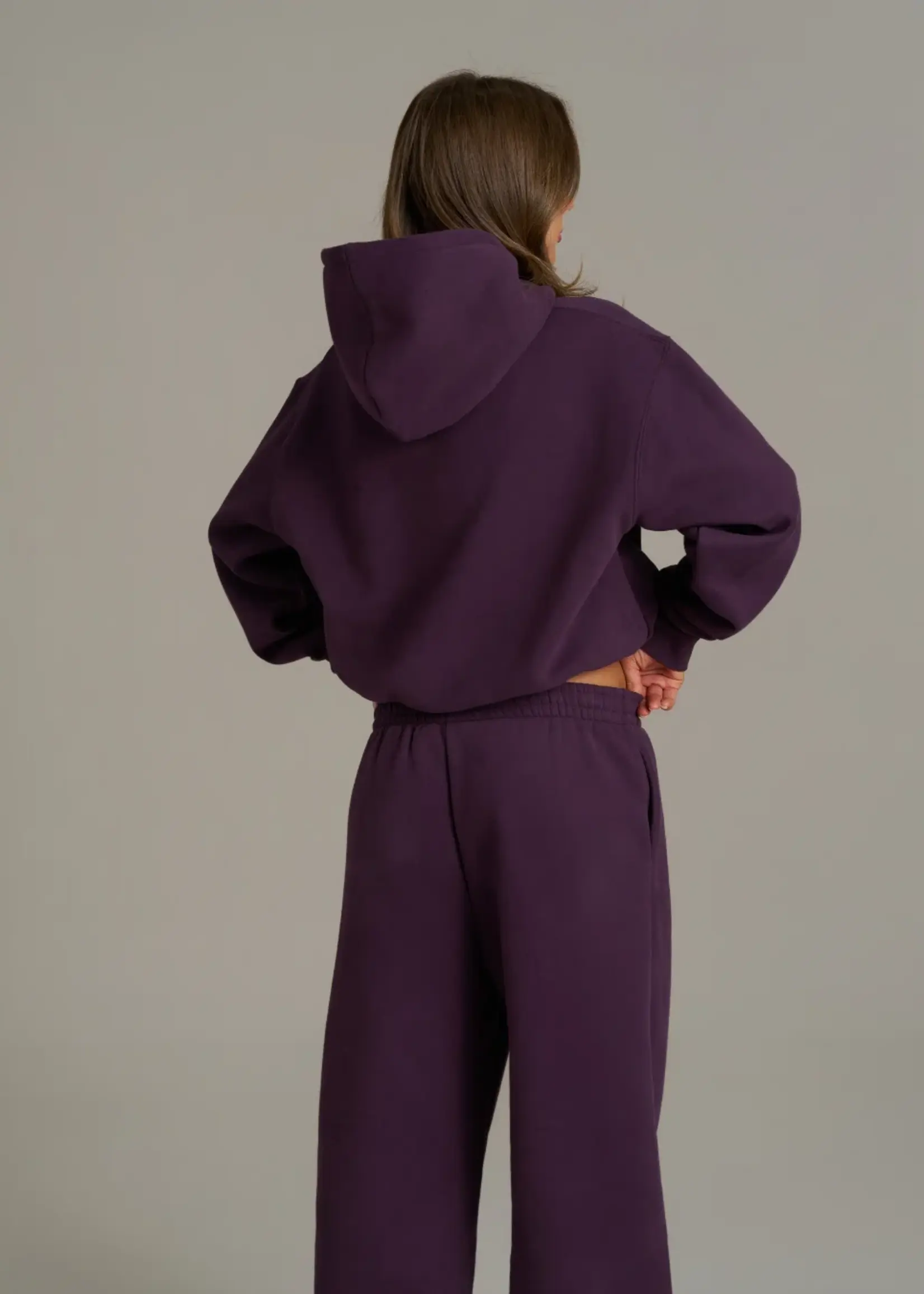 Boxy Adjustable Hoodie - Plum